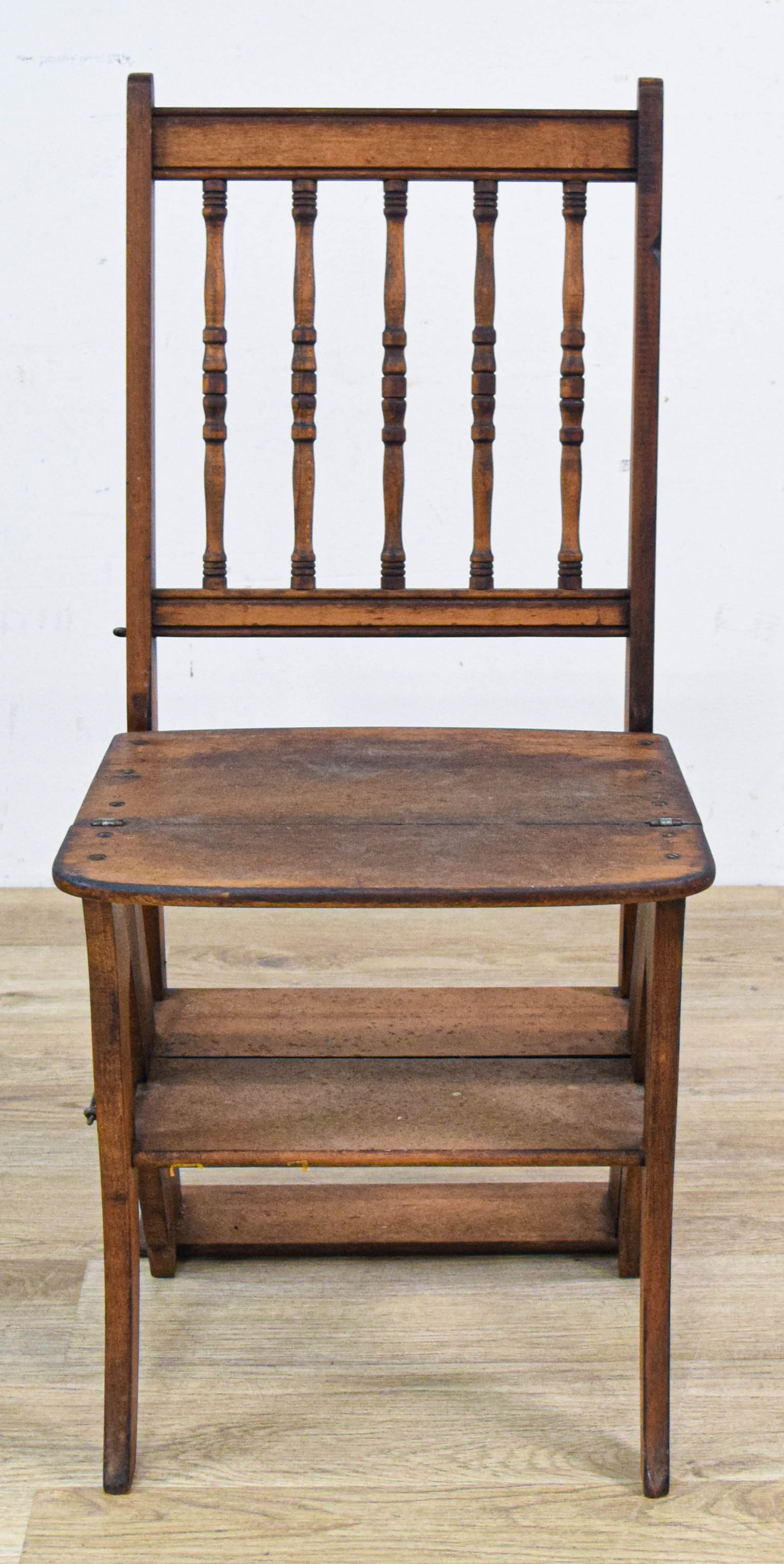 Antique Hardwood Metamorphic Library Step Chair
