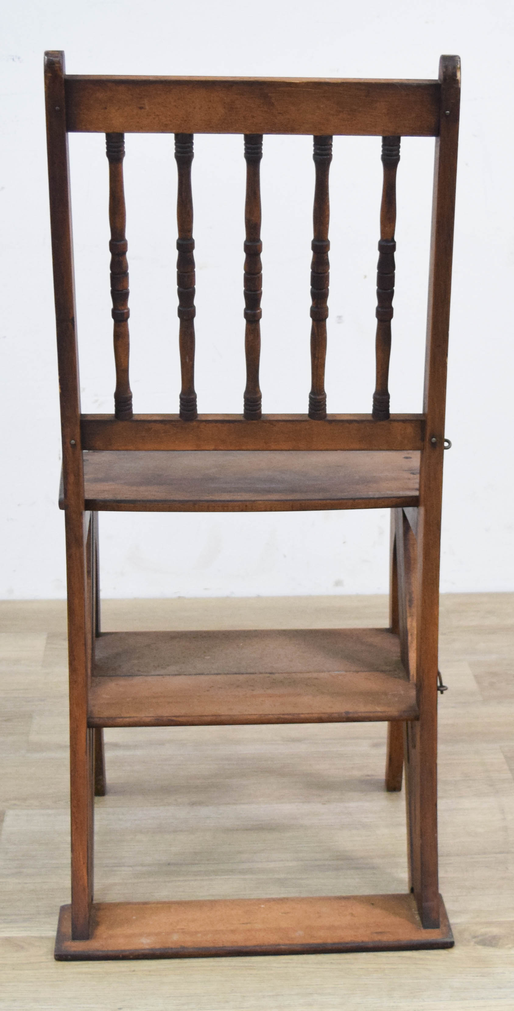 Antique Hardwood Metamorphic Library Step Chair