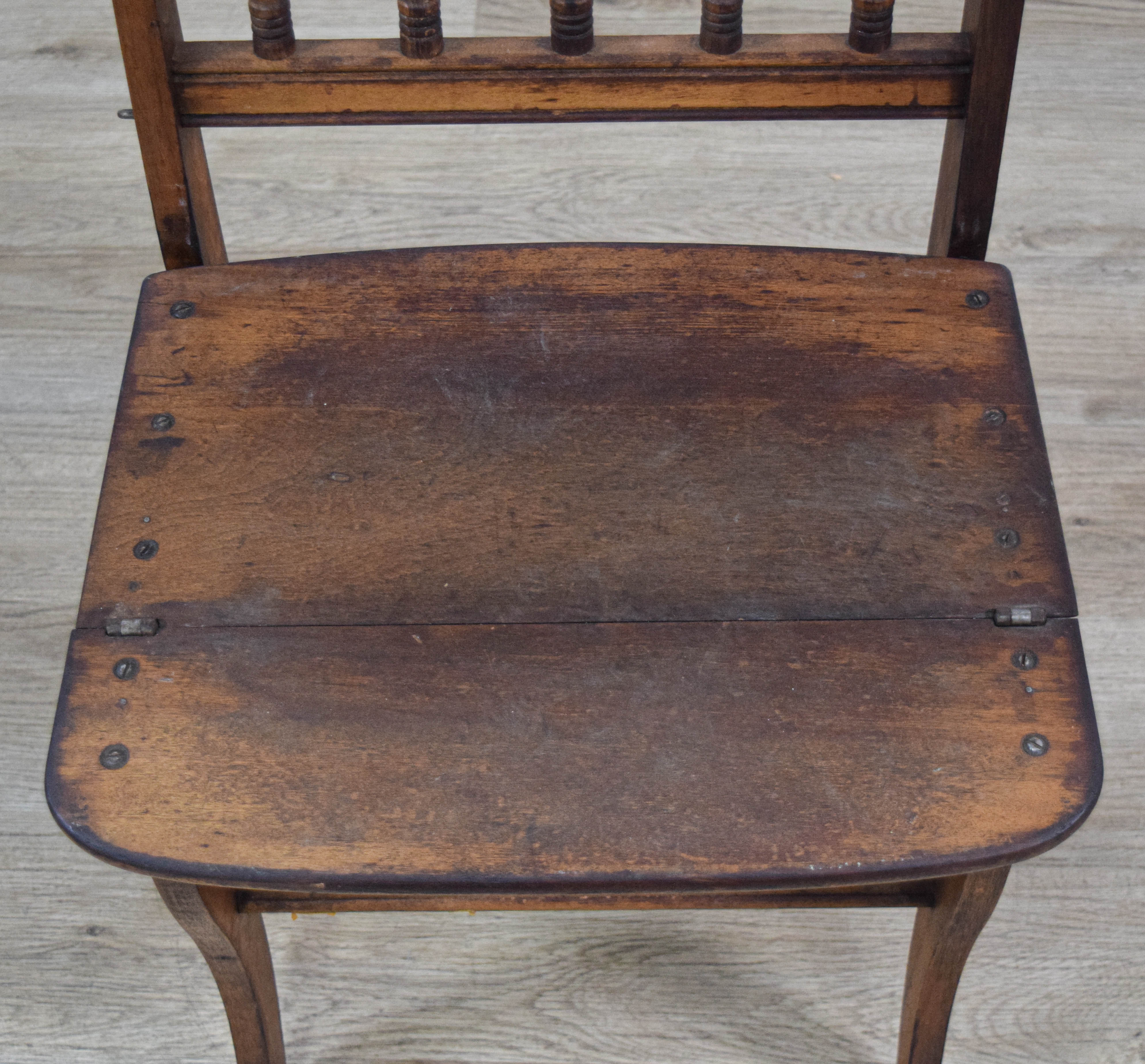 Antique Hardwood Metamorphic Library Step Chair