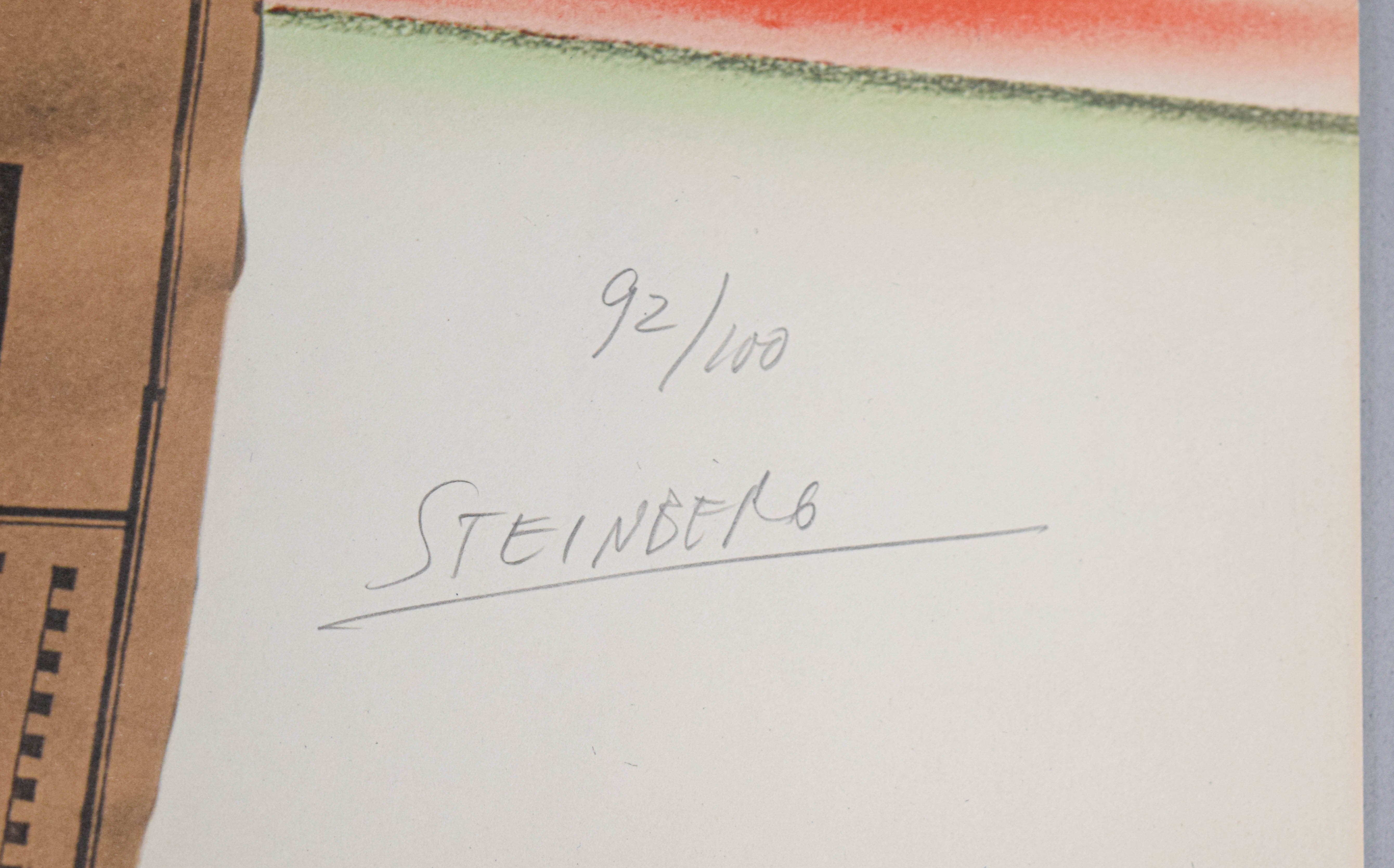 Saul Steinberg Lithograph Guild Hall Museum, 1969