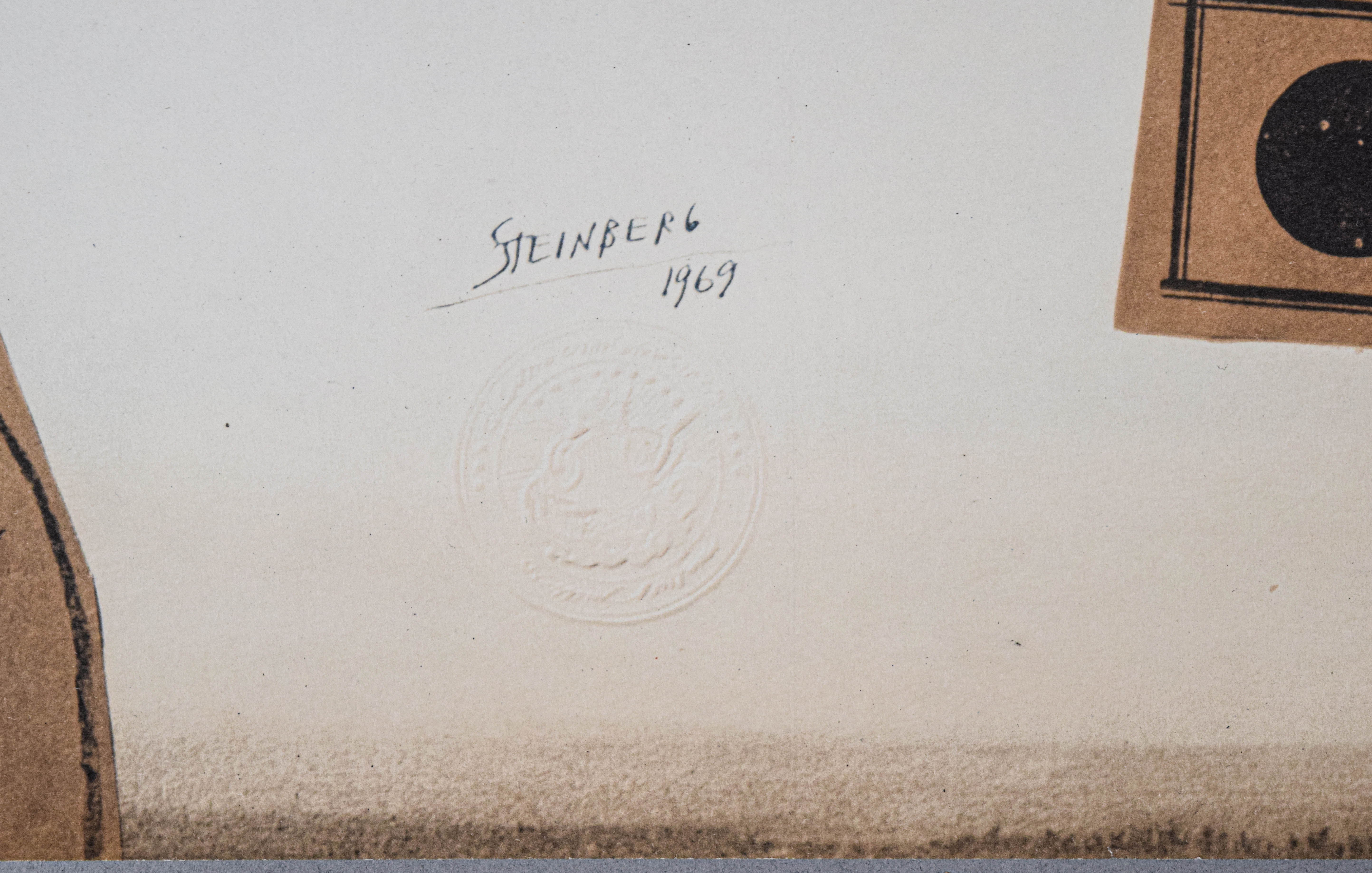 Saul Steinberg Lithograph Guild Hall Museum, 1969