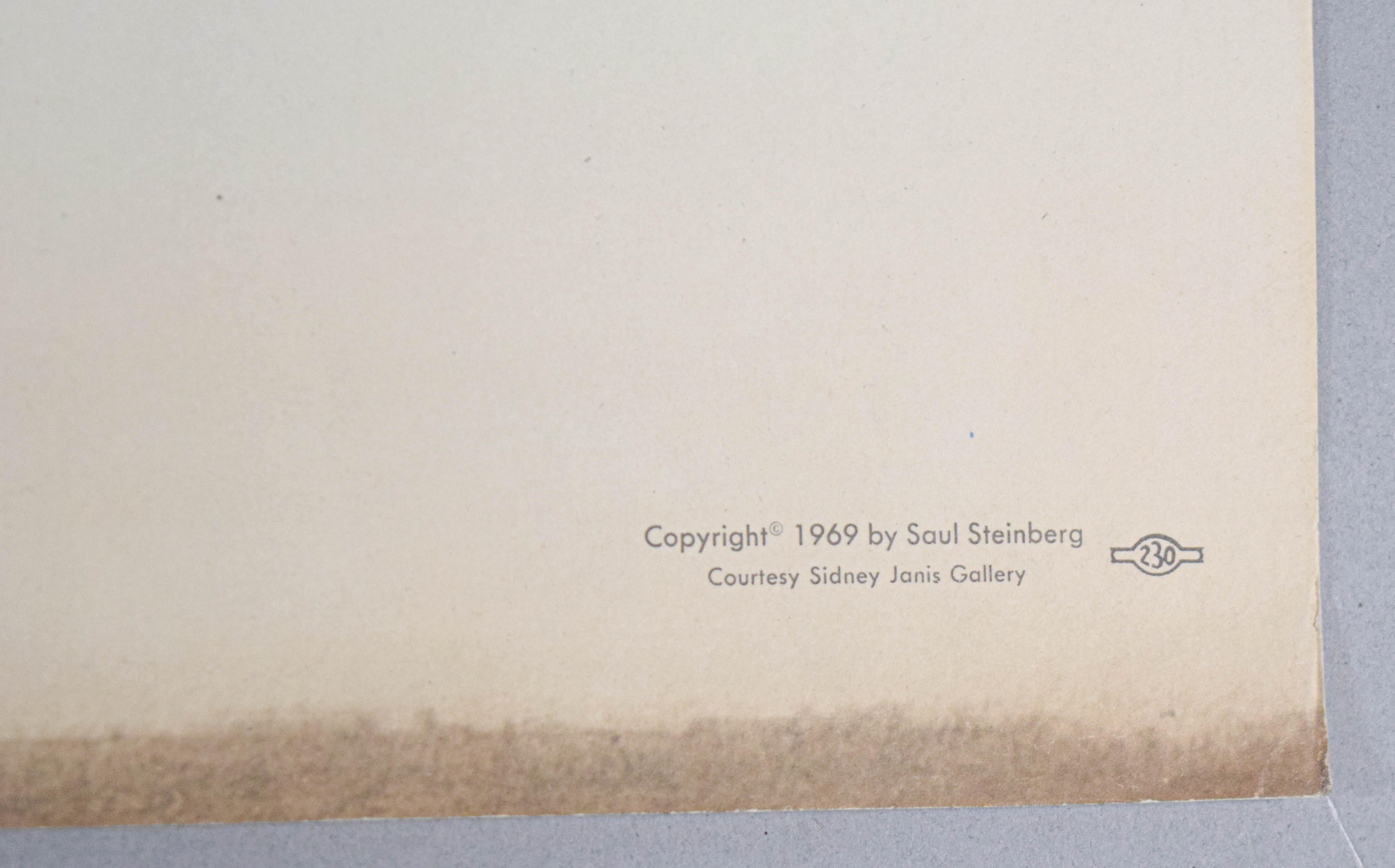 Saul Steinberg Lithograph Guild Hall Museum, 1969