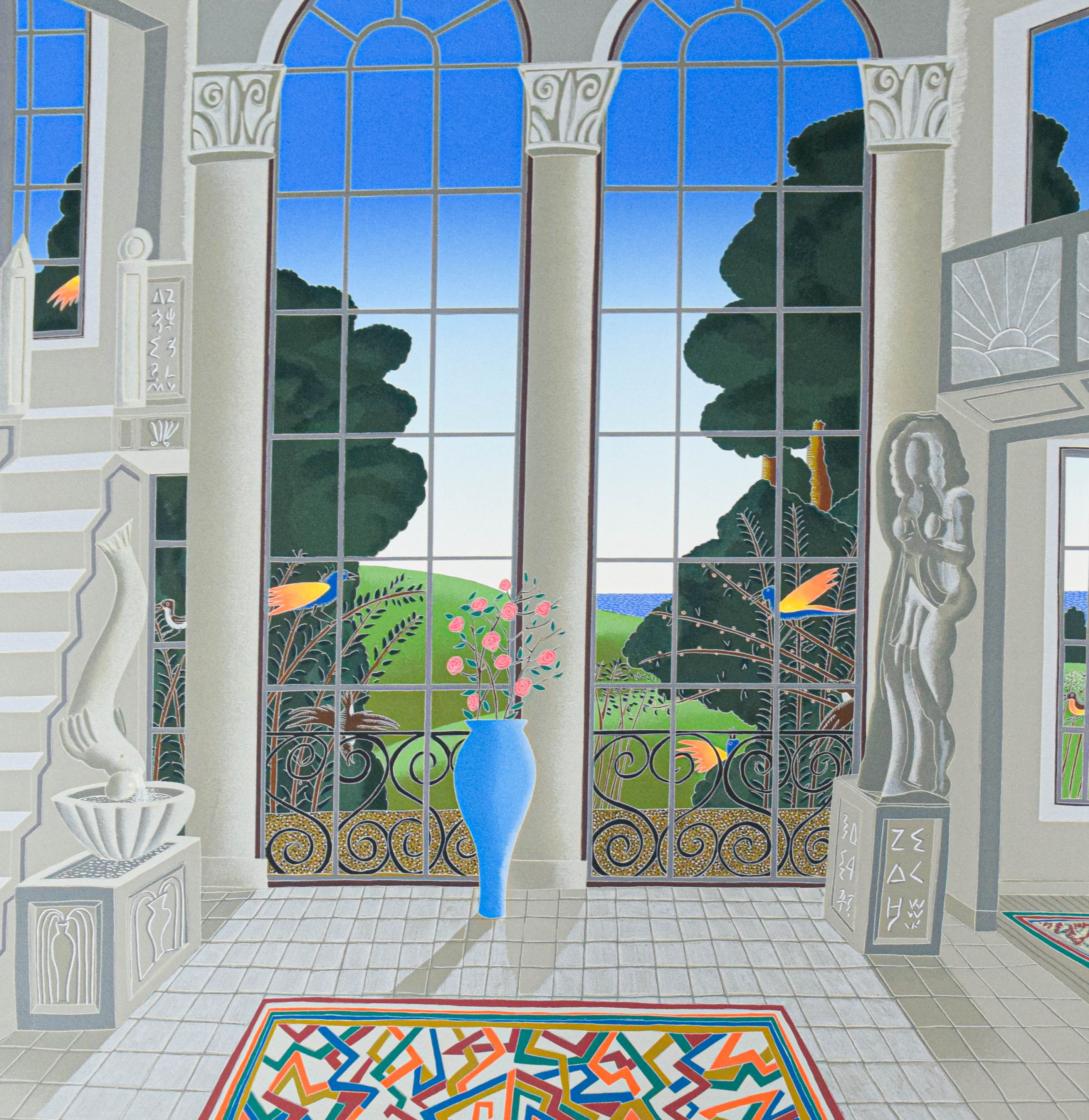 Thomas McKnight Serigraph Interior with Terrace