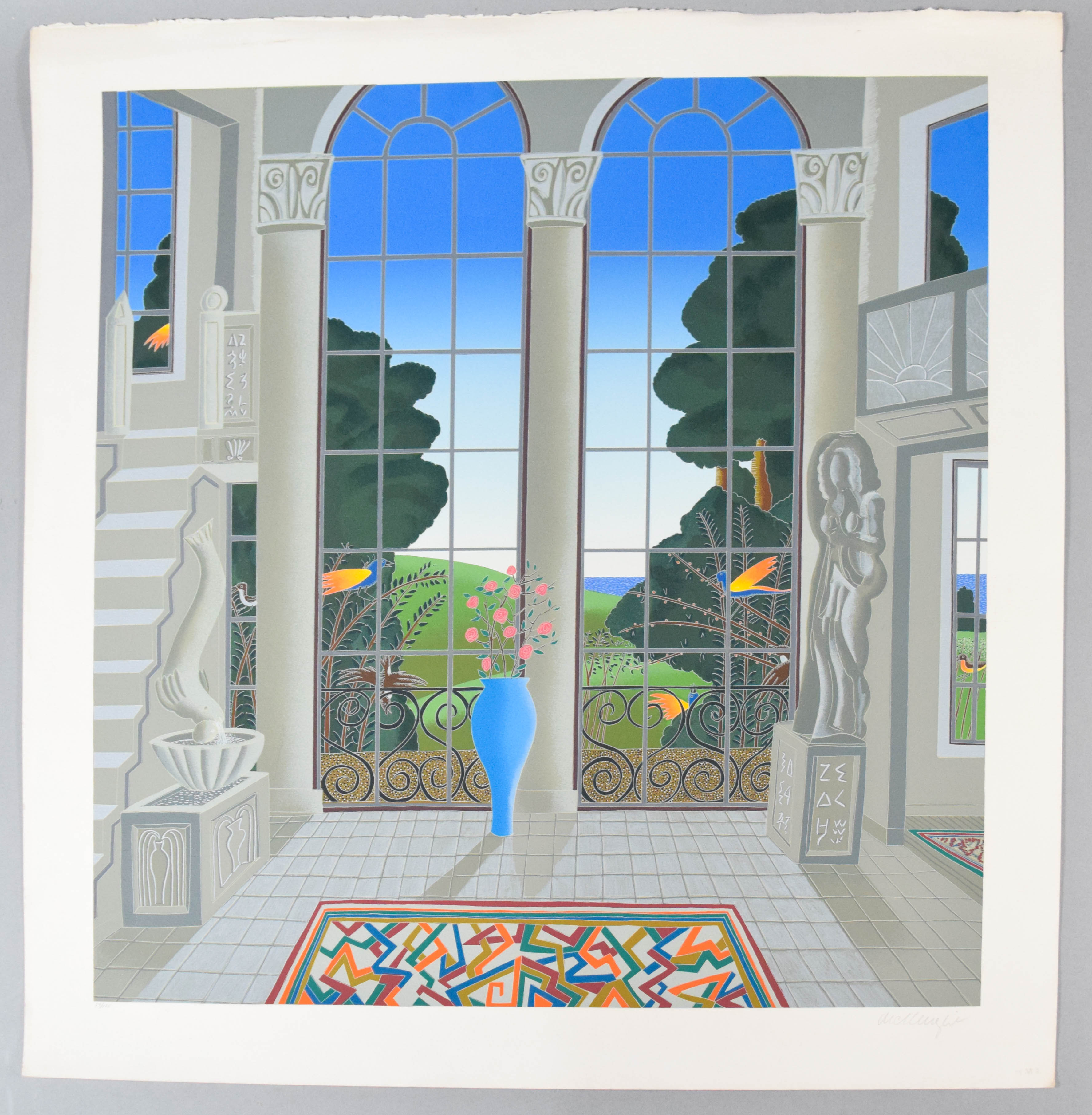Thomas McKnight Serigraph Interior with Terrace