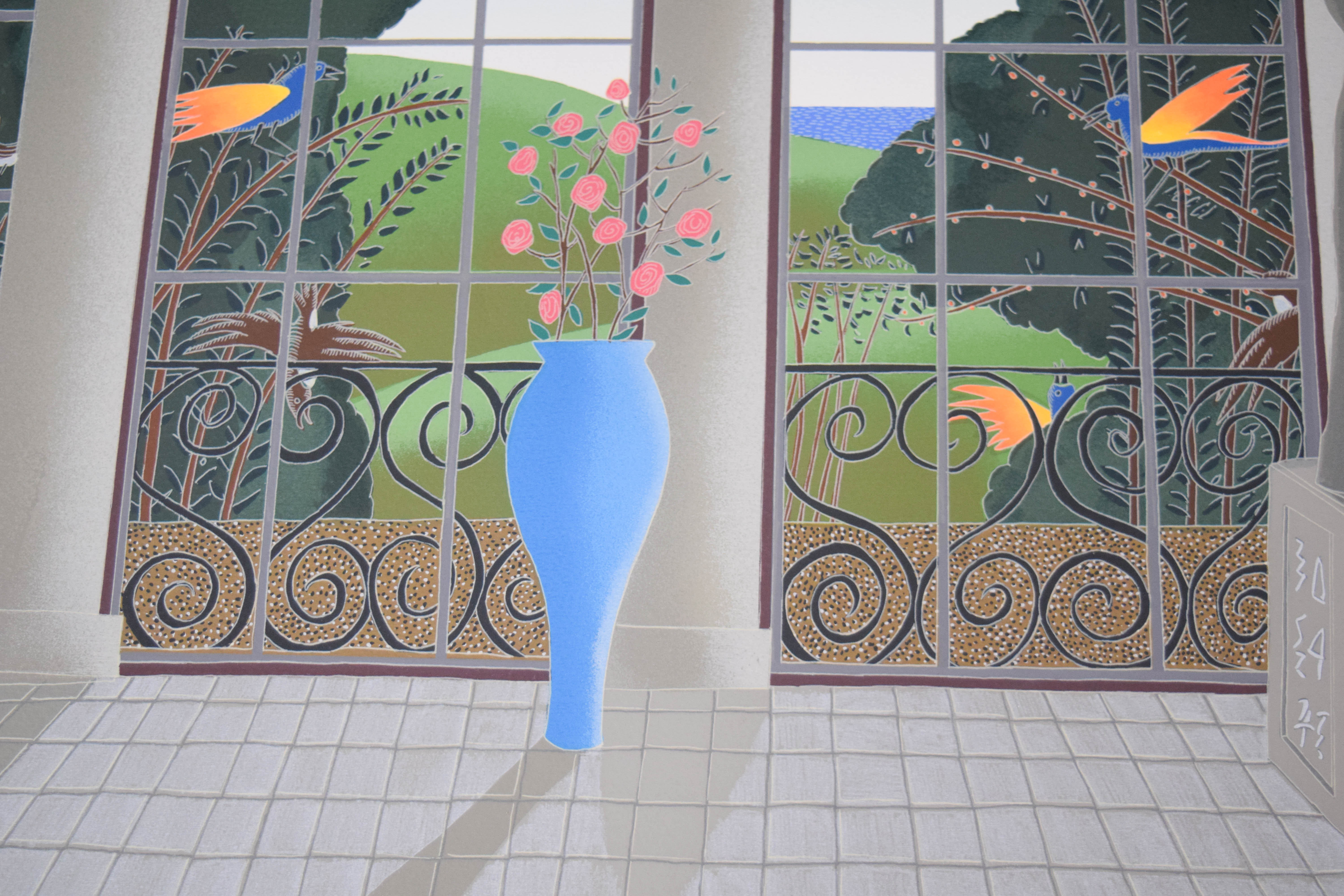 Thomas McKnight Serigraph Interior with Terrace