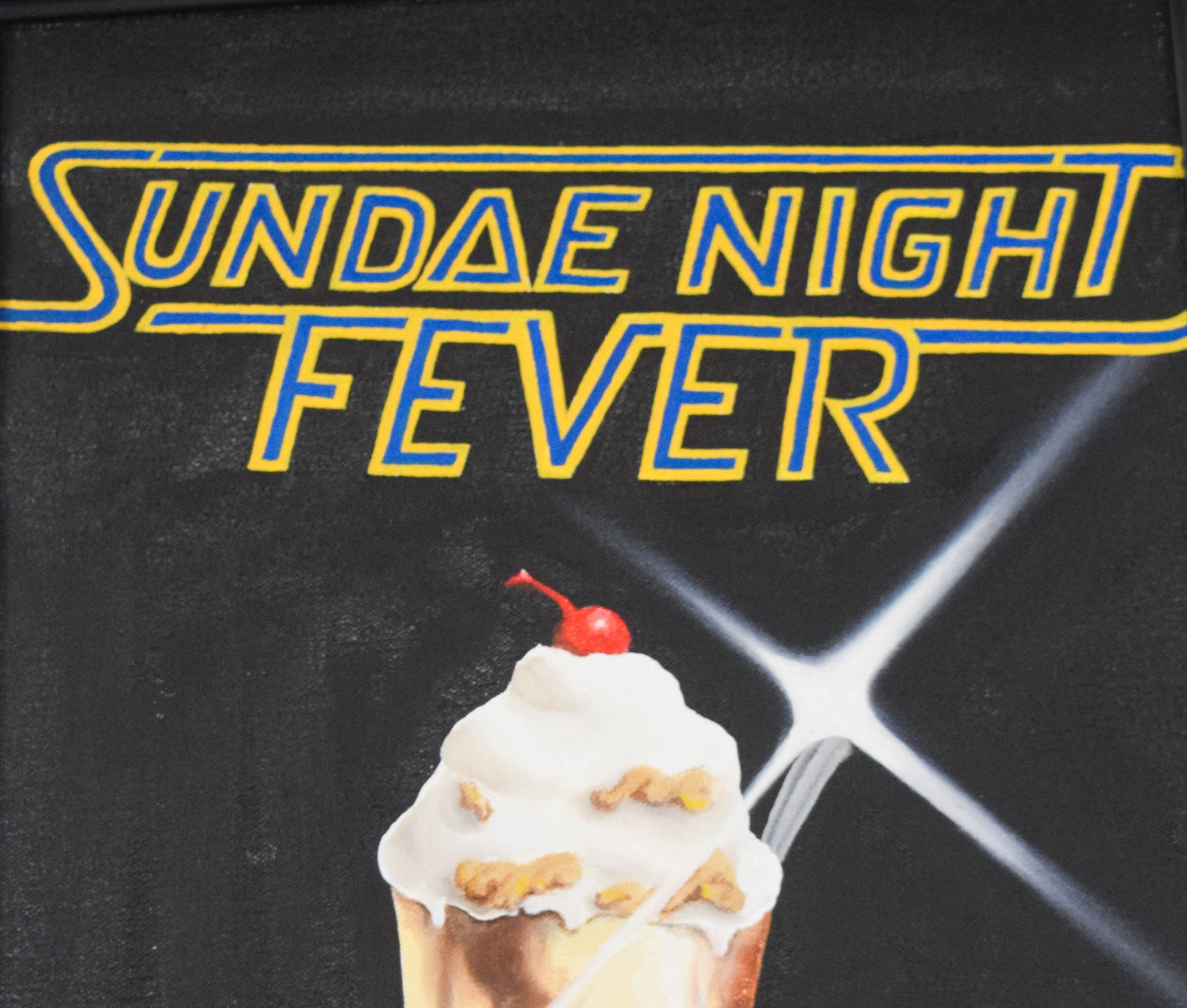 Mark Kostabi Oil on Canvas Sundae Night Fever