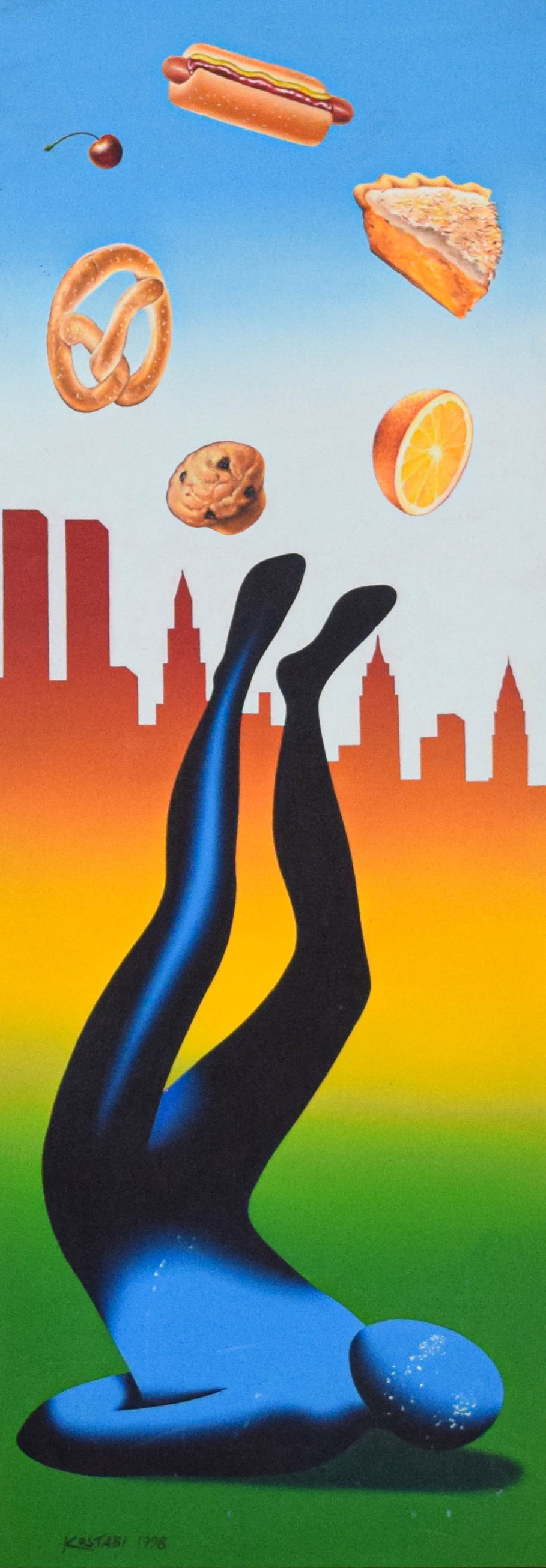 Mark Kostabi Oil on Canvas Untitled, 1998
