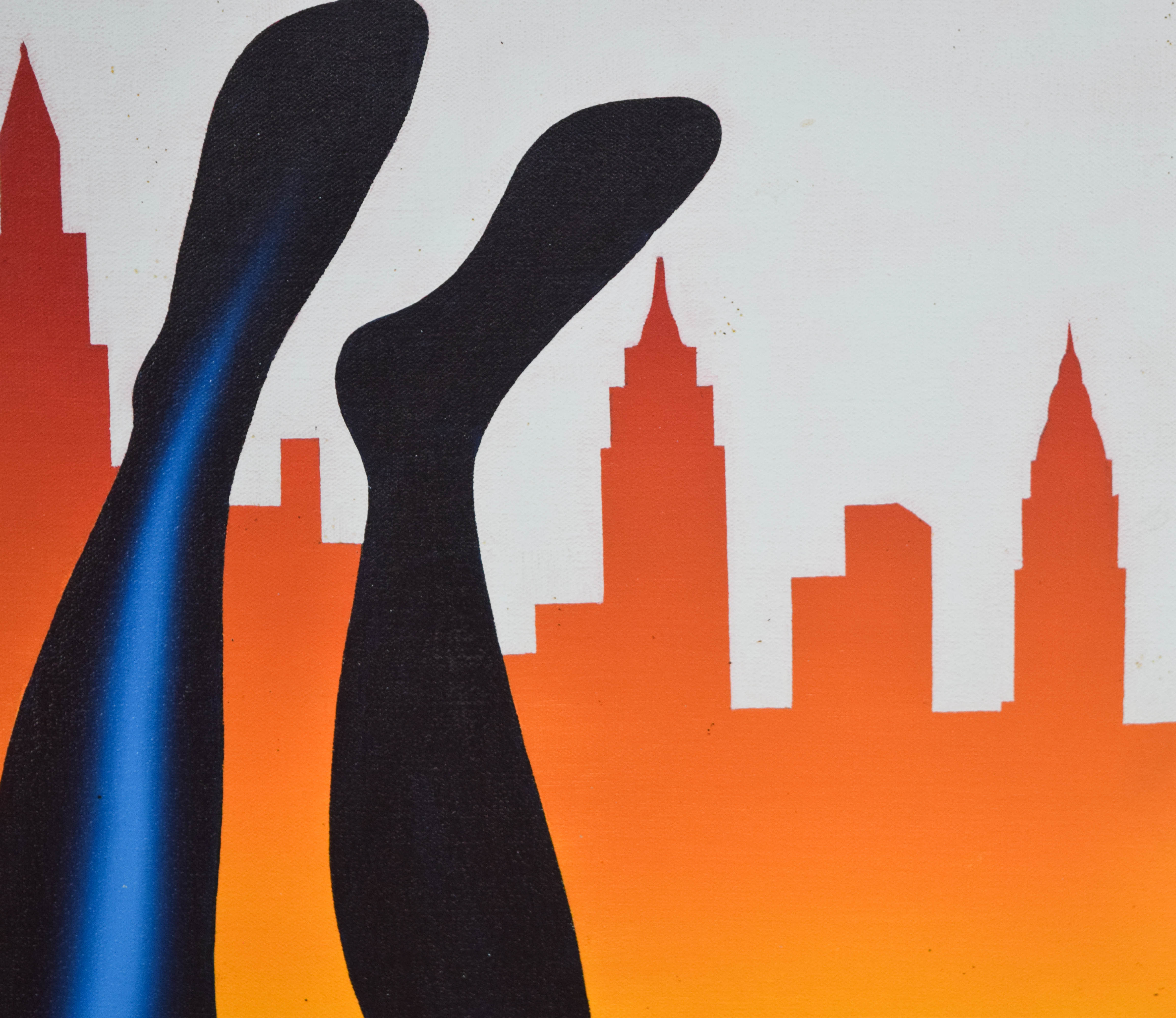 Mark Kostabi Oil on Canvas Untitled, 1998
