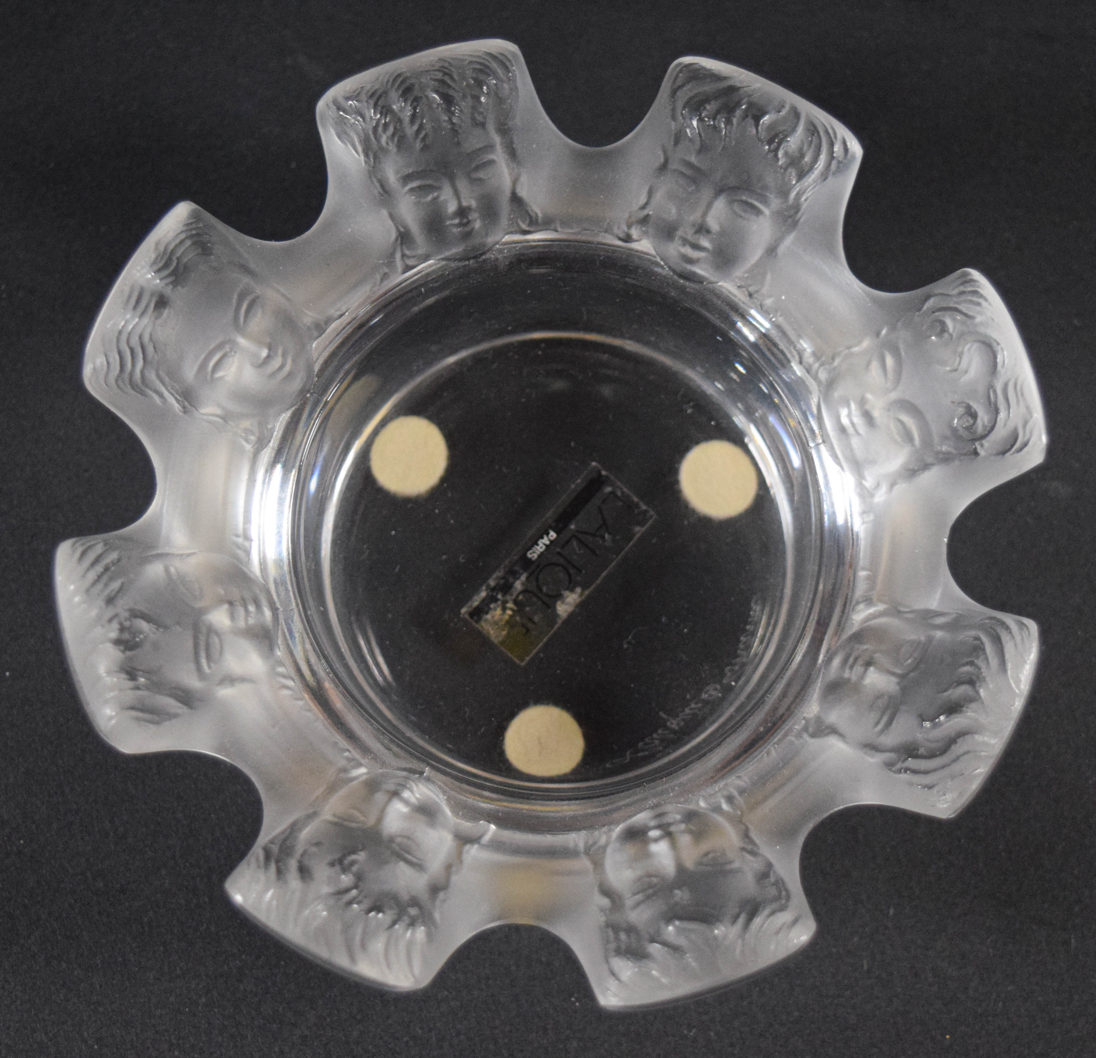 Group of 3 Lalique Frosted and Clear Glass Decorative Pieces