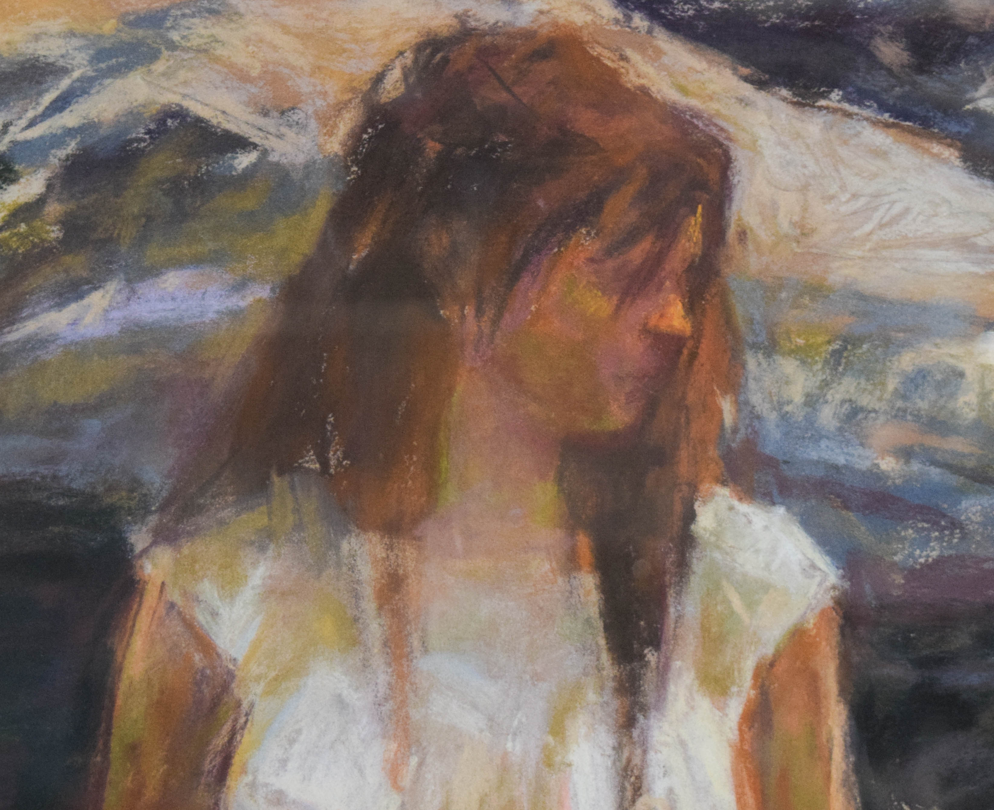 Richard Segalman Pastel Woman Wading in a Stream