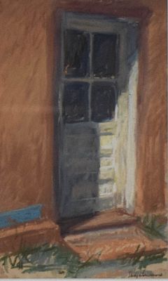 Richard Segalman Pastel Doorway in Sunlight. Richard Segalman (American, 1934-2021). Pastel on 