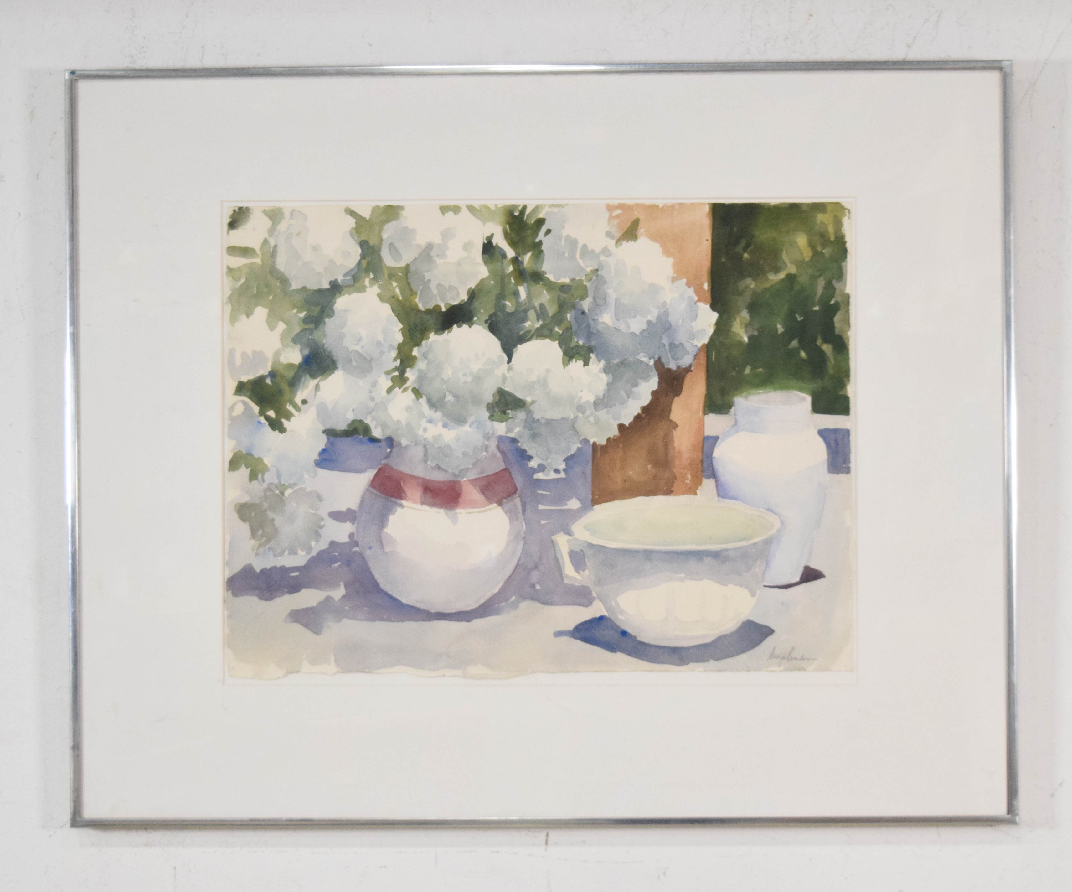 Richard Segalman, Watercolor Still Life with Hydrangeas