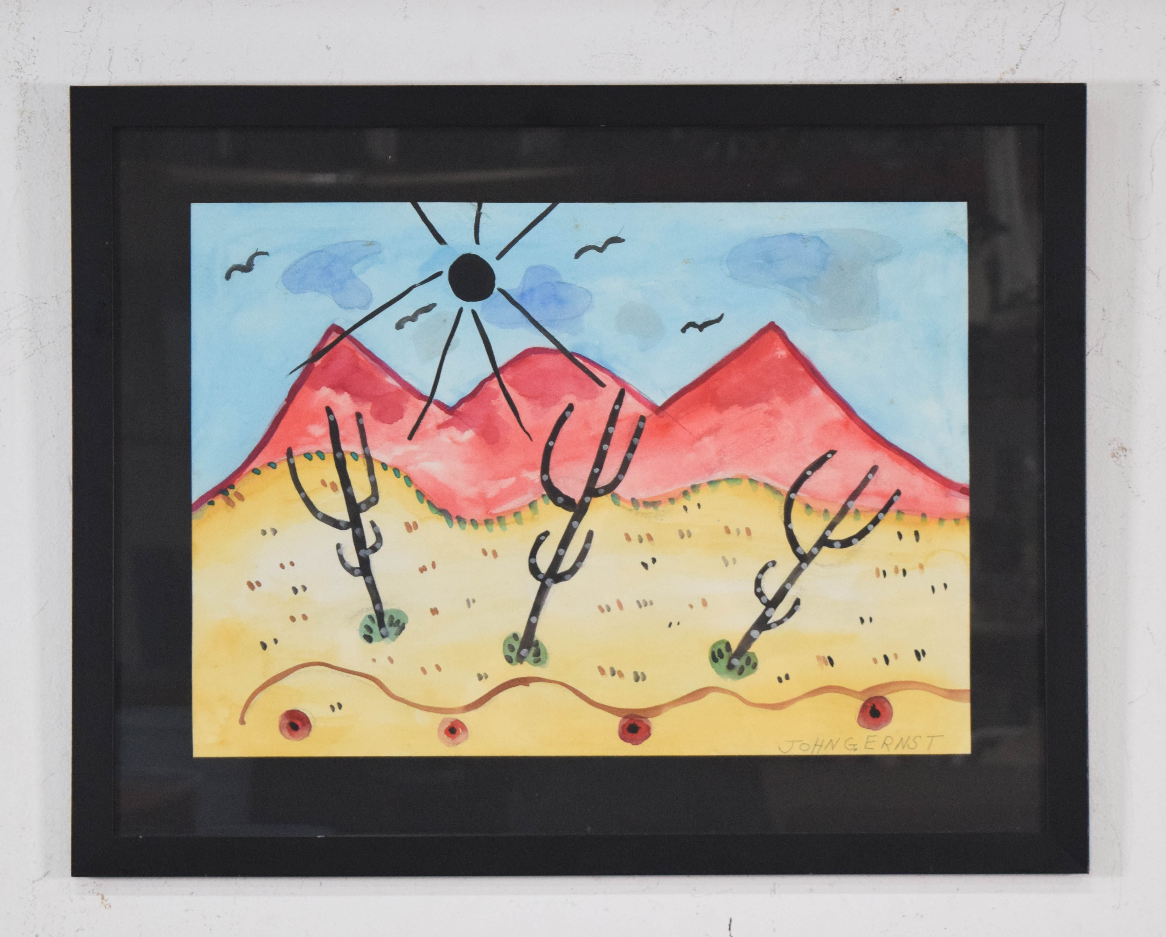 John G. Ernst Watercolor and Ink Southwestern Landscape