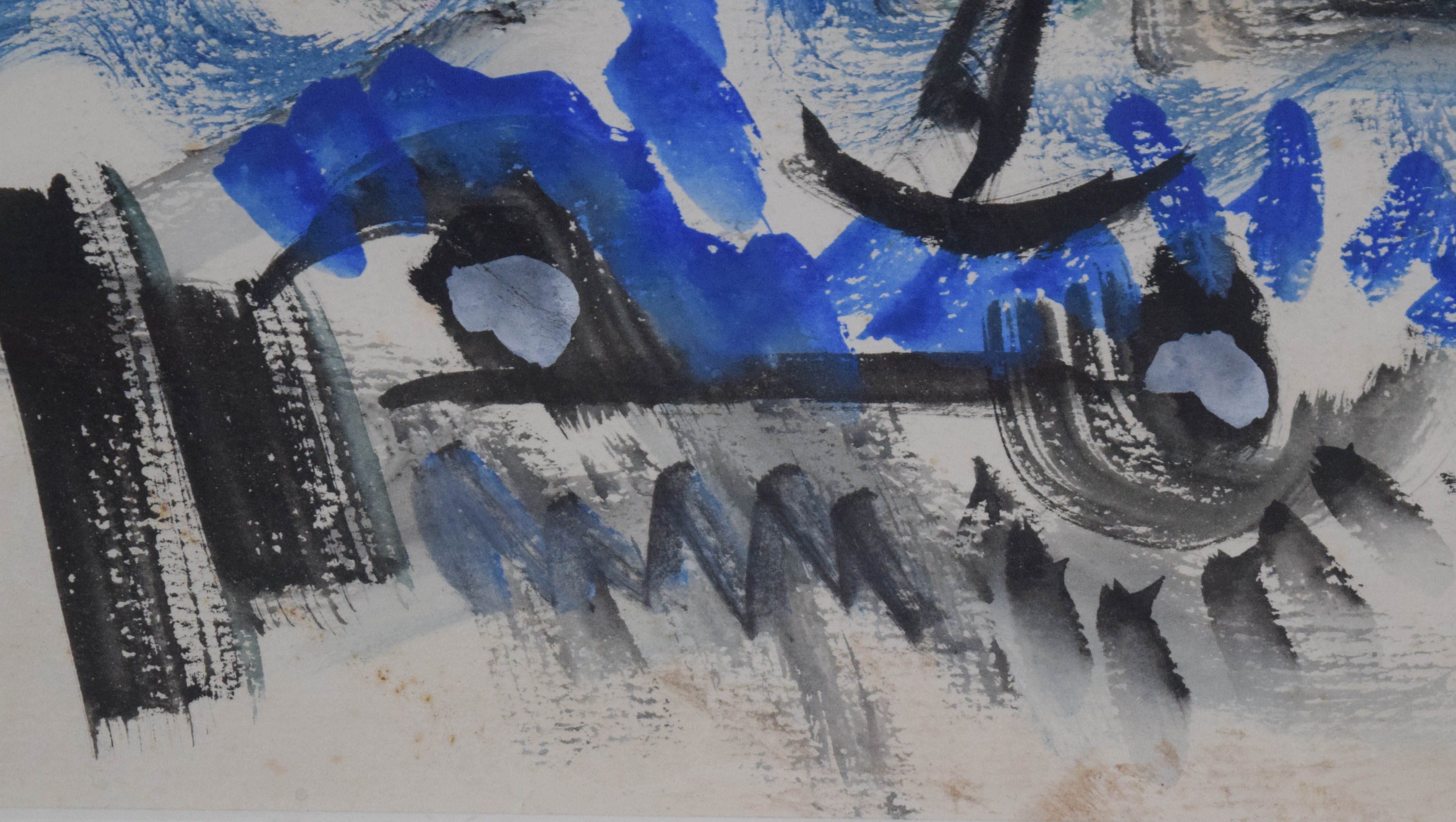 John G. Ernst Watercolor and Gouache Modernist Mountain Landscape