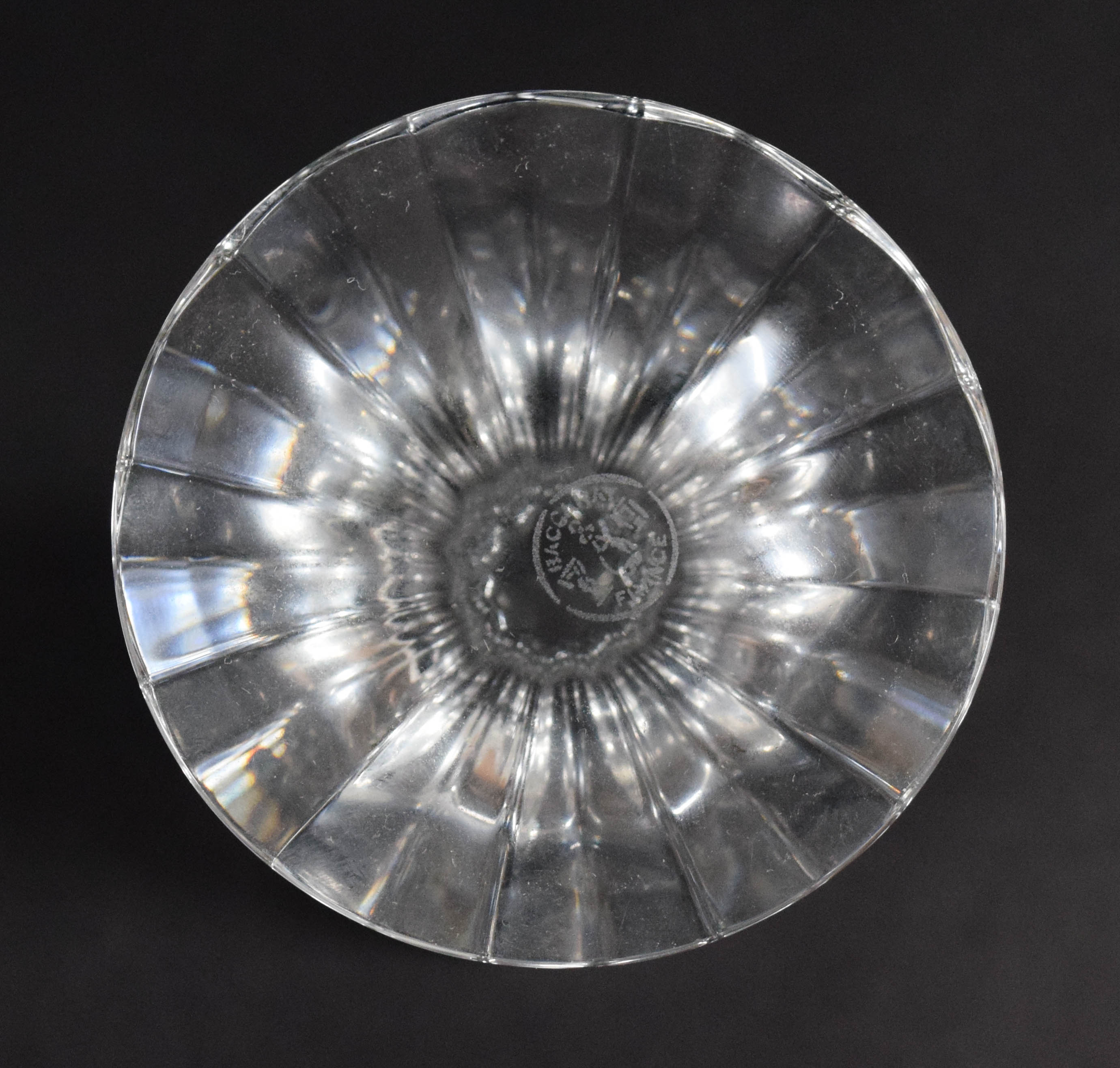 A Set of 12 Baccarat Crystal Stemware Glasses in the D'Assas Pattern