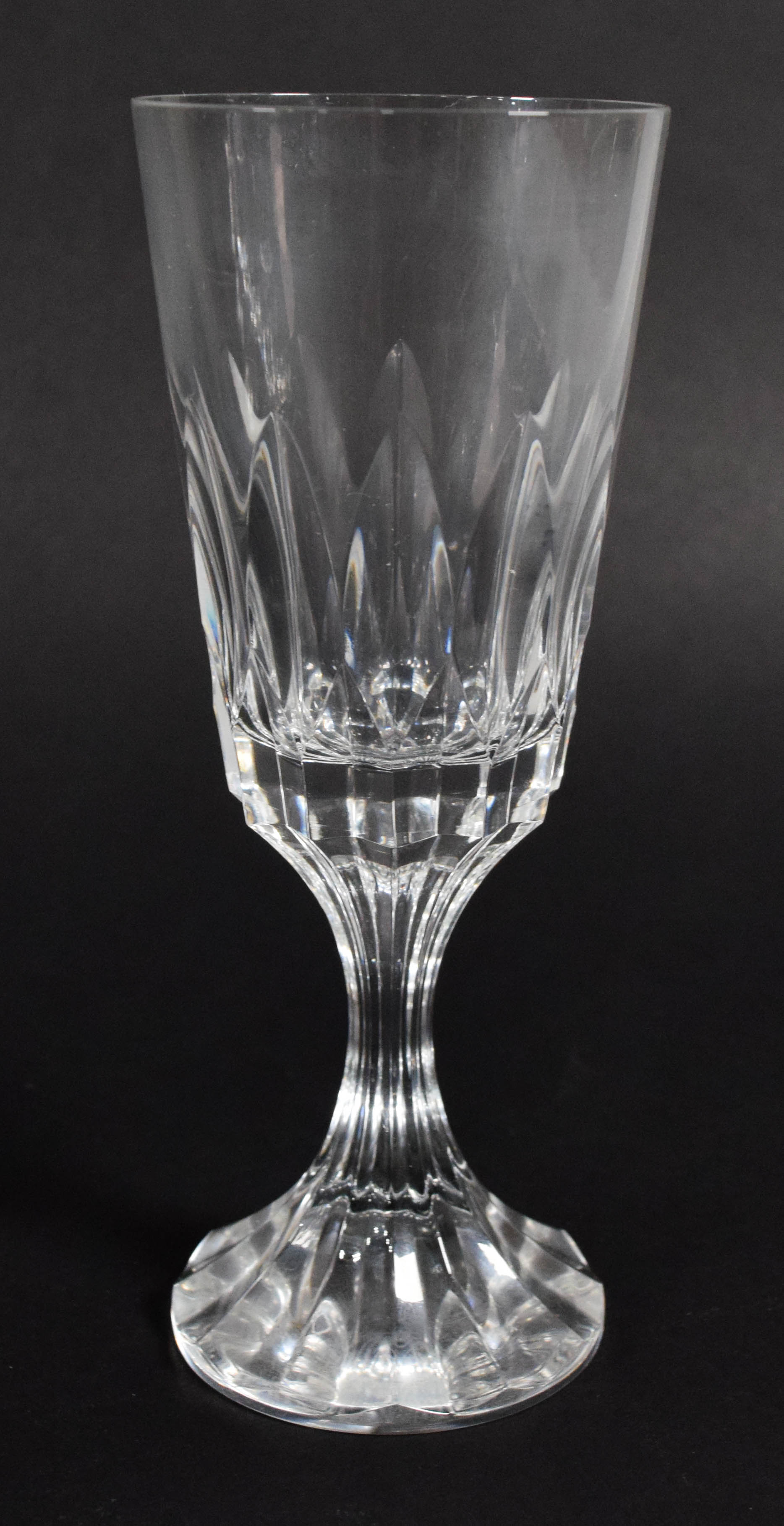 A Set of 12 Baccarat Crystal Stemware Glasses in the D'Assas Pattern