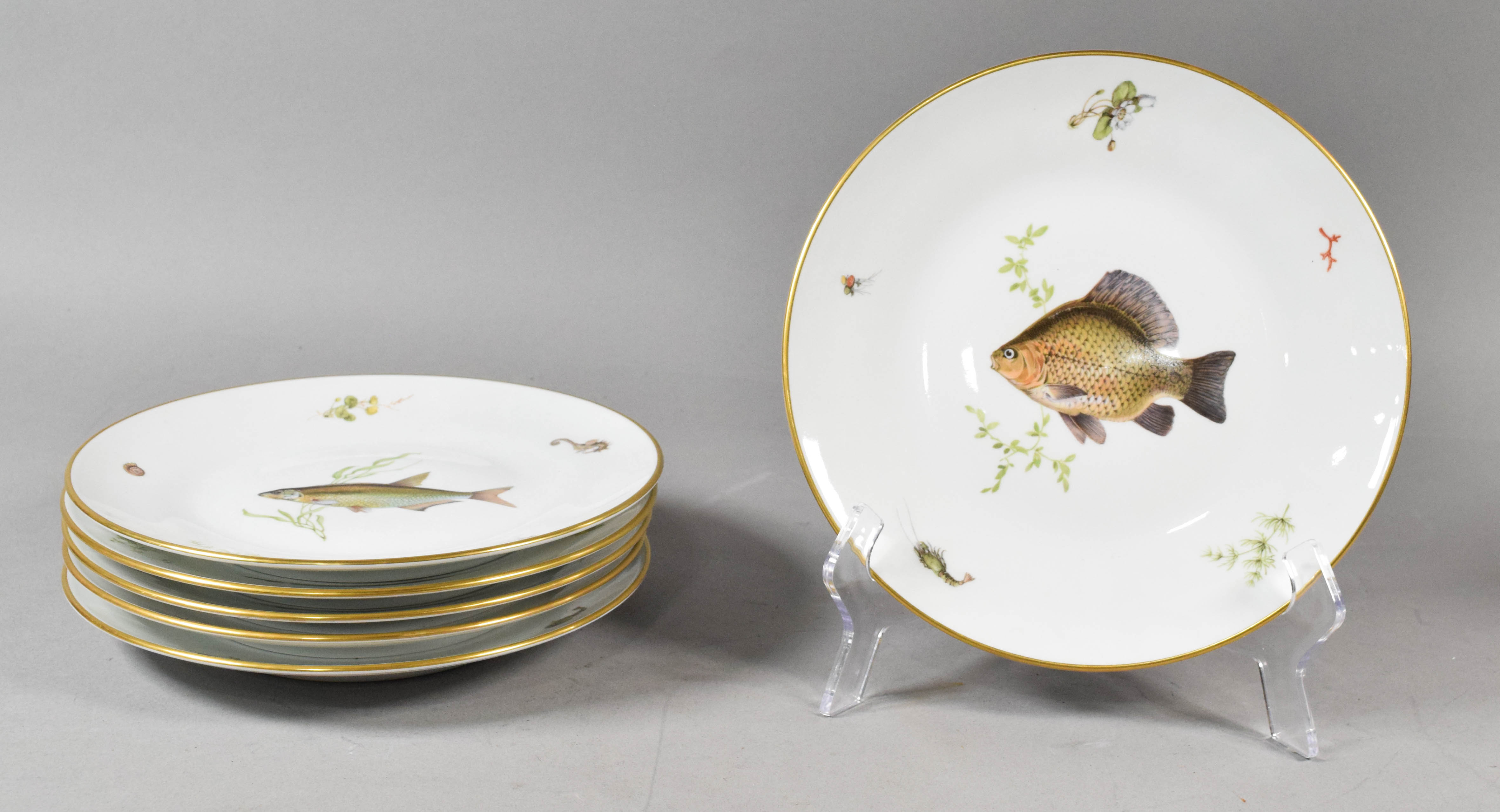 6 Richard Ginori Manifattura di Doccia Porcelain Fish Plates