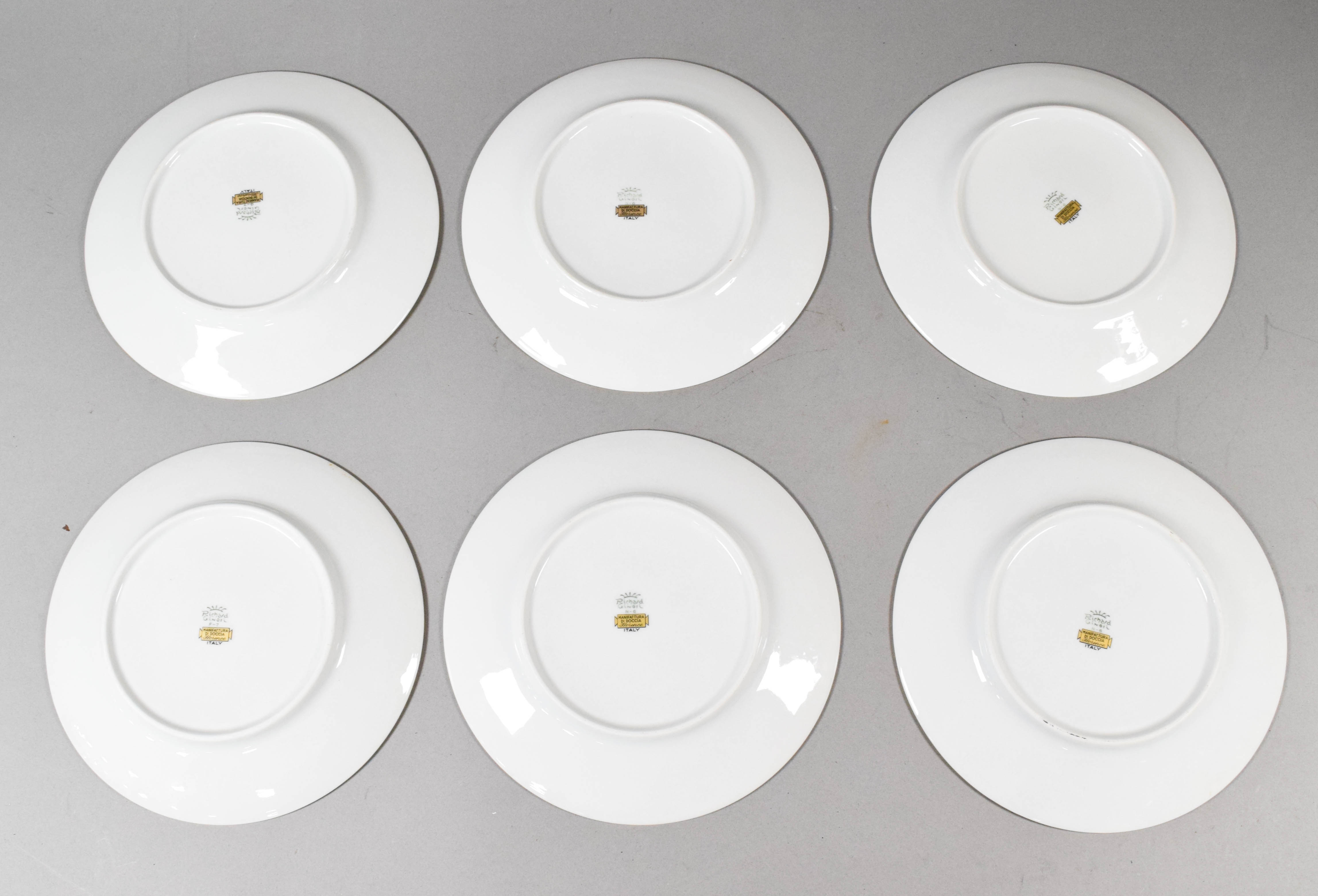 6 Richard Ginori Manifattura di Doccia Porcelain Fish Plates