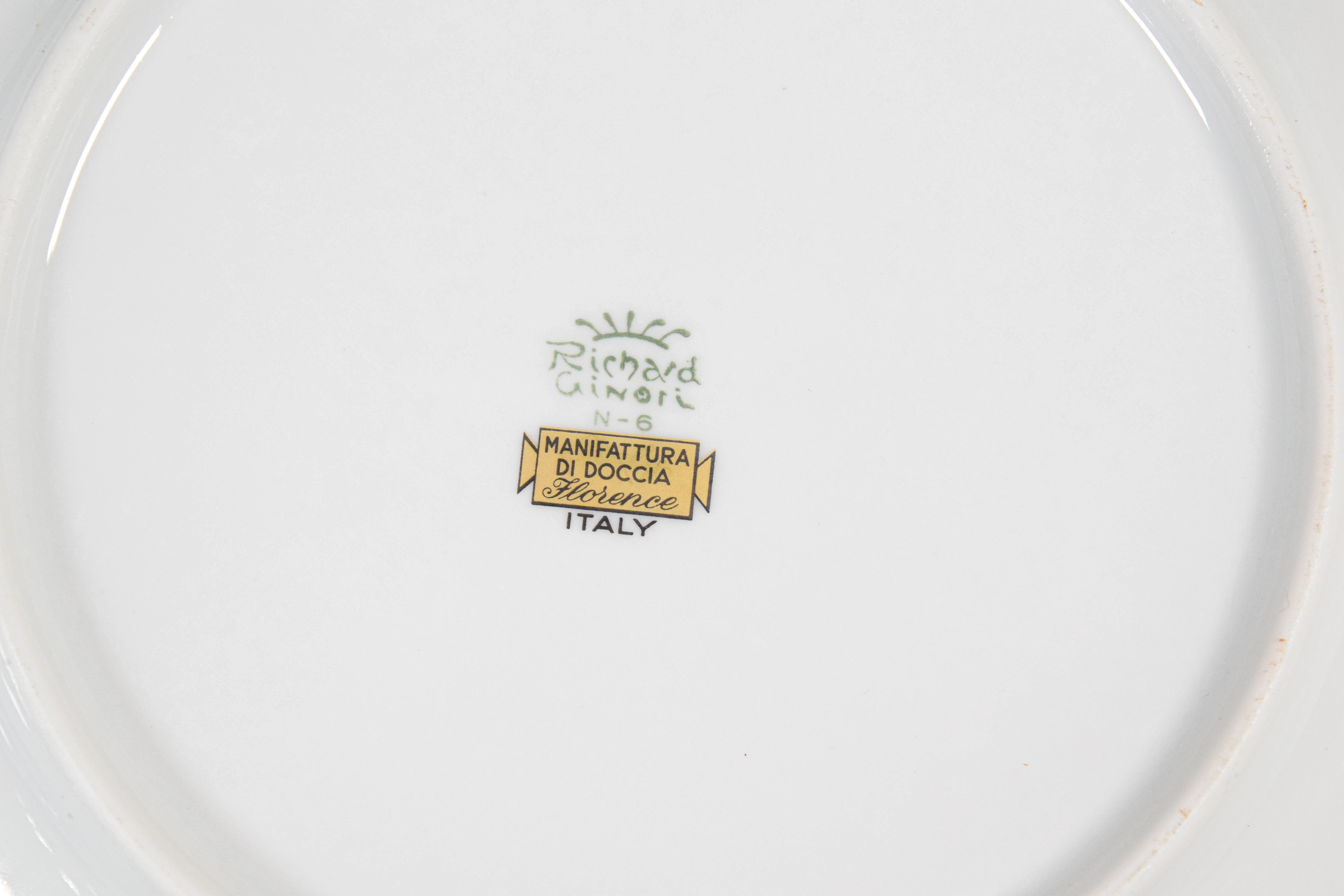 6 Richard Ginori Manifattura di Doccia Porcelain Fish Plates