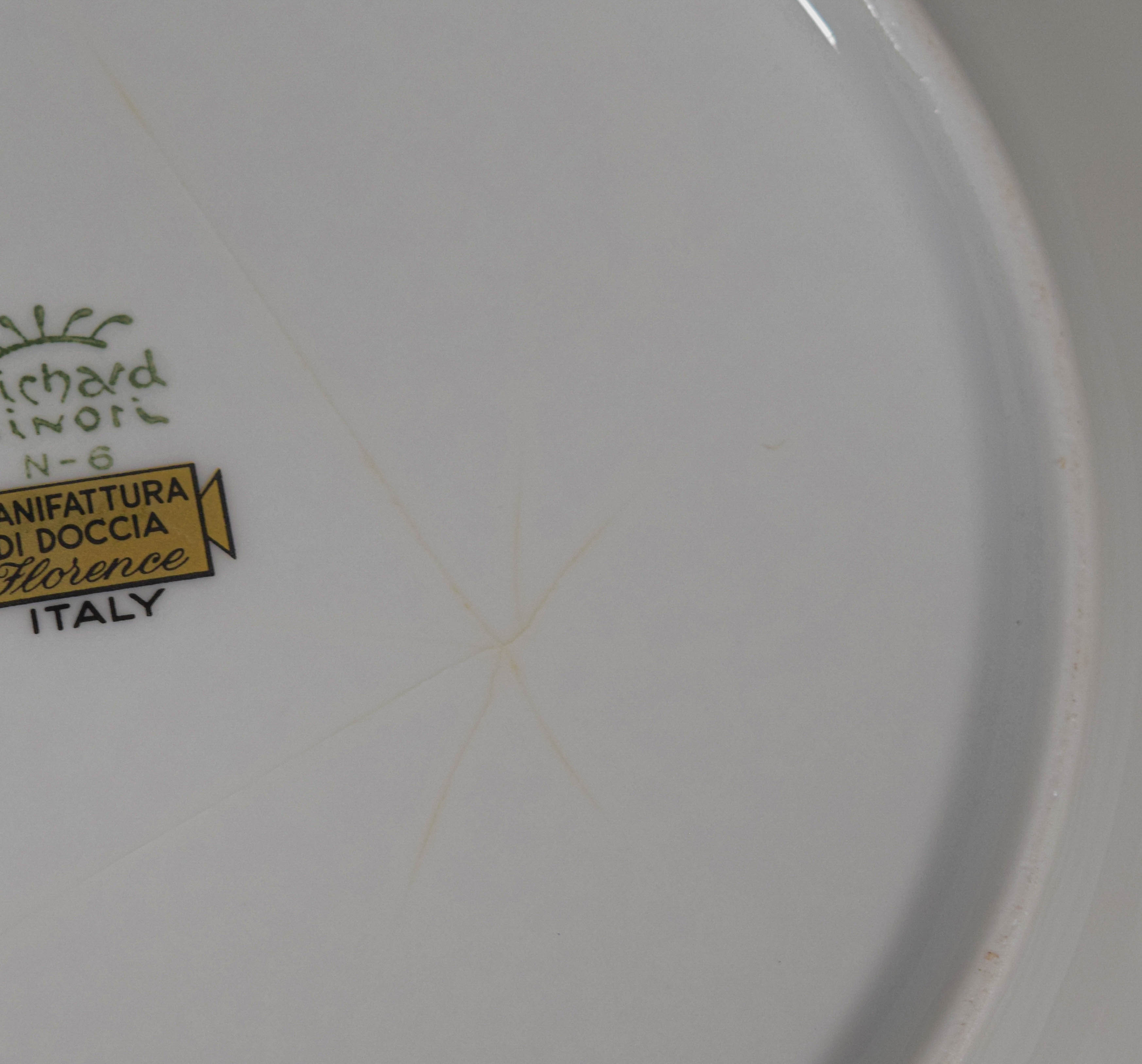 6 Richard Ginori Manifattura di Doccia Porcelain Fish Plates