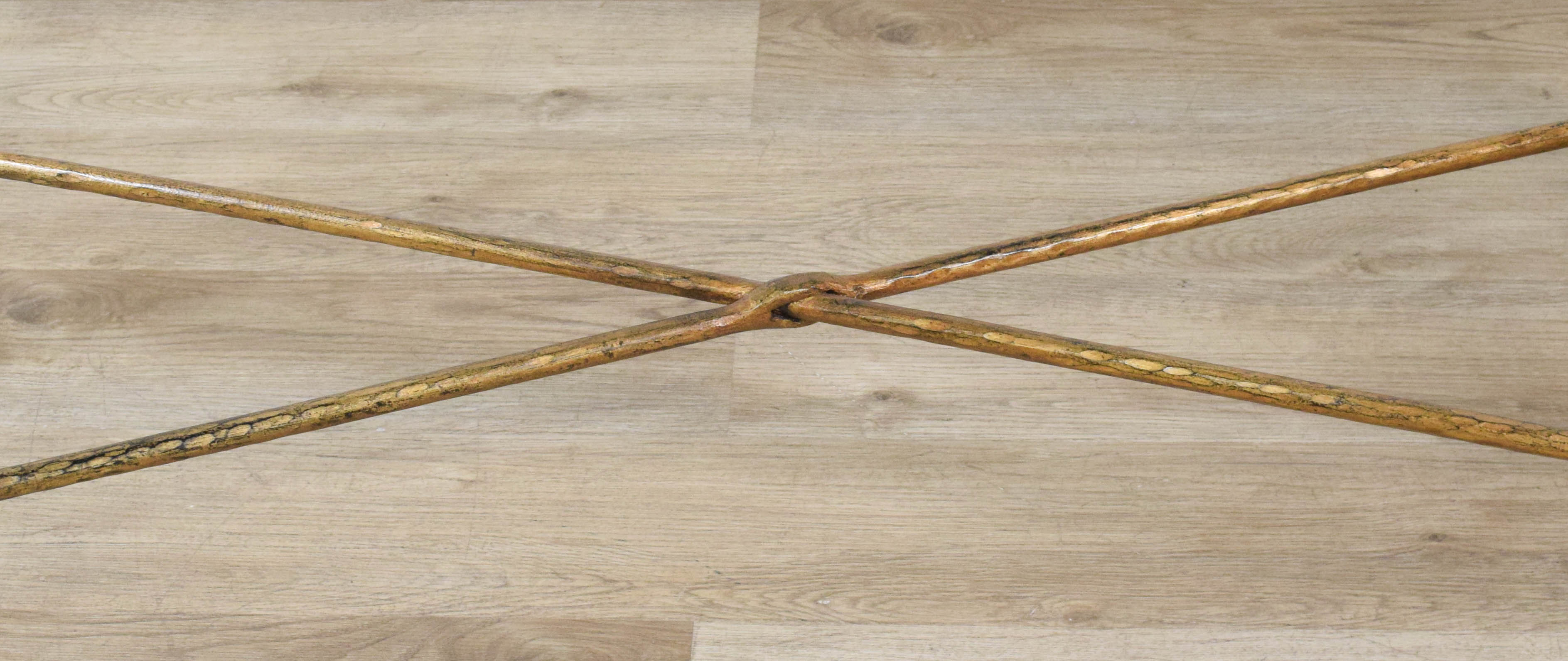 Glass Top Gilt Metal Console Table