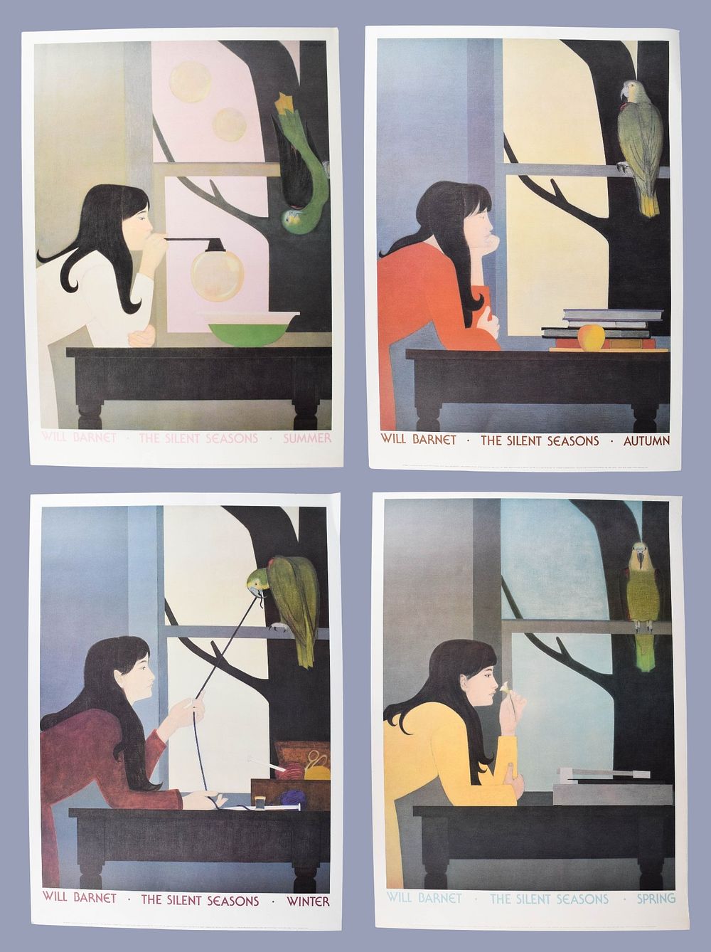 Lot 199: Will Barnet, A Set of 4 The Silent Seasons Exhibition Posters