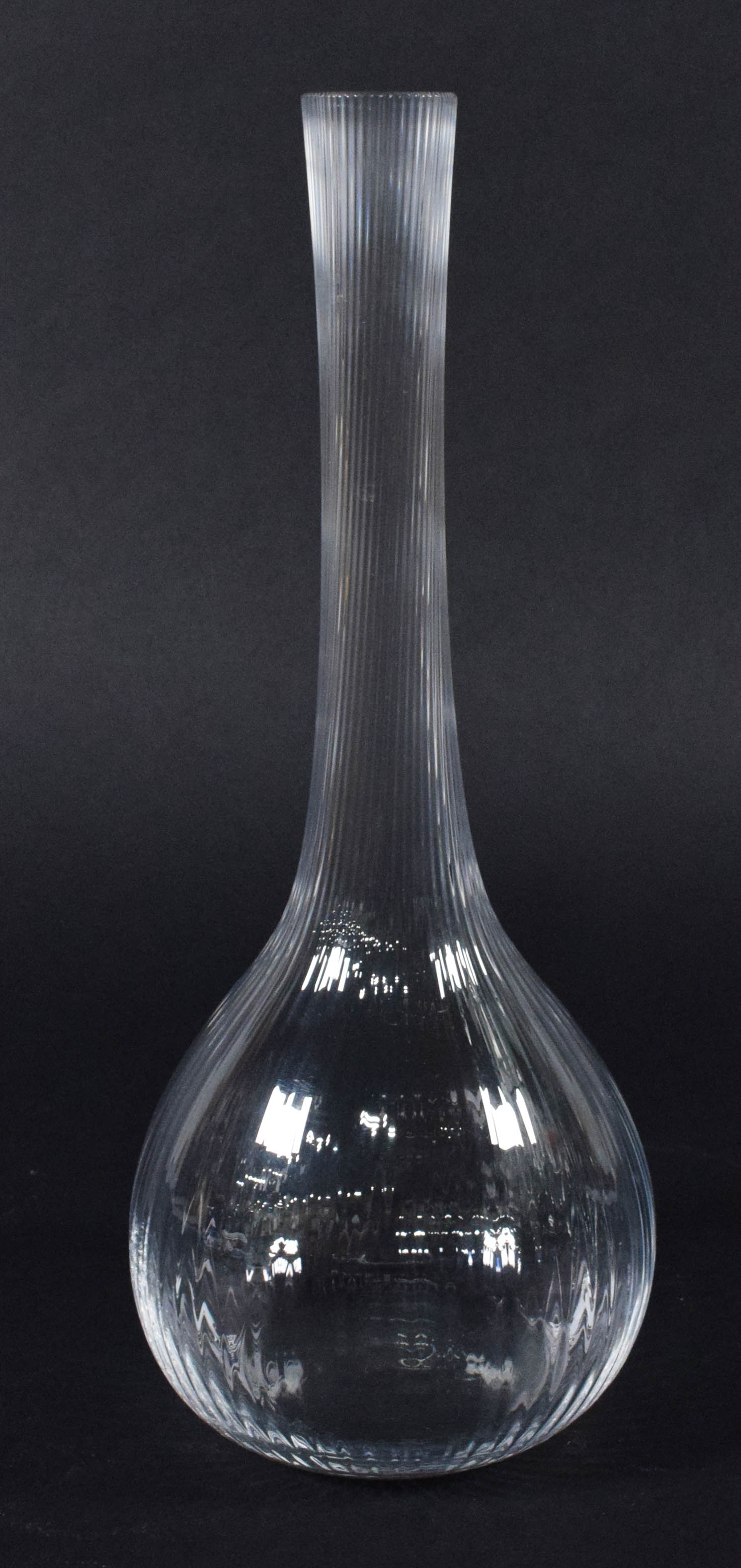 Daum France Sticks Pattern Clear Crystal Vase