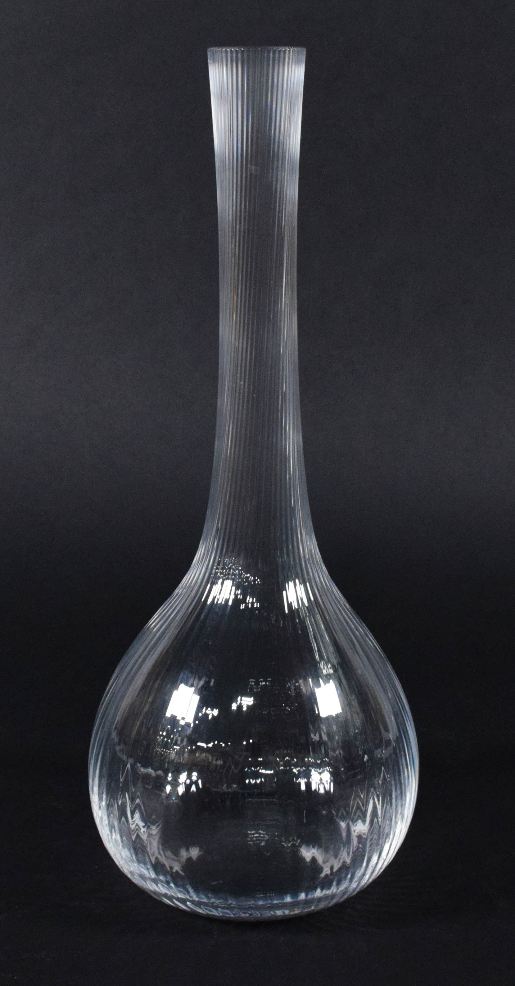 Daum France Sticks Pattern Clear Crystal Vase