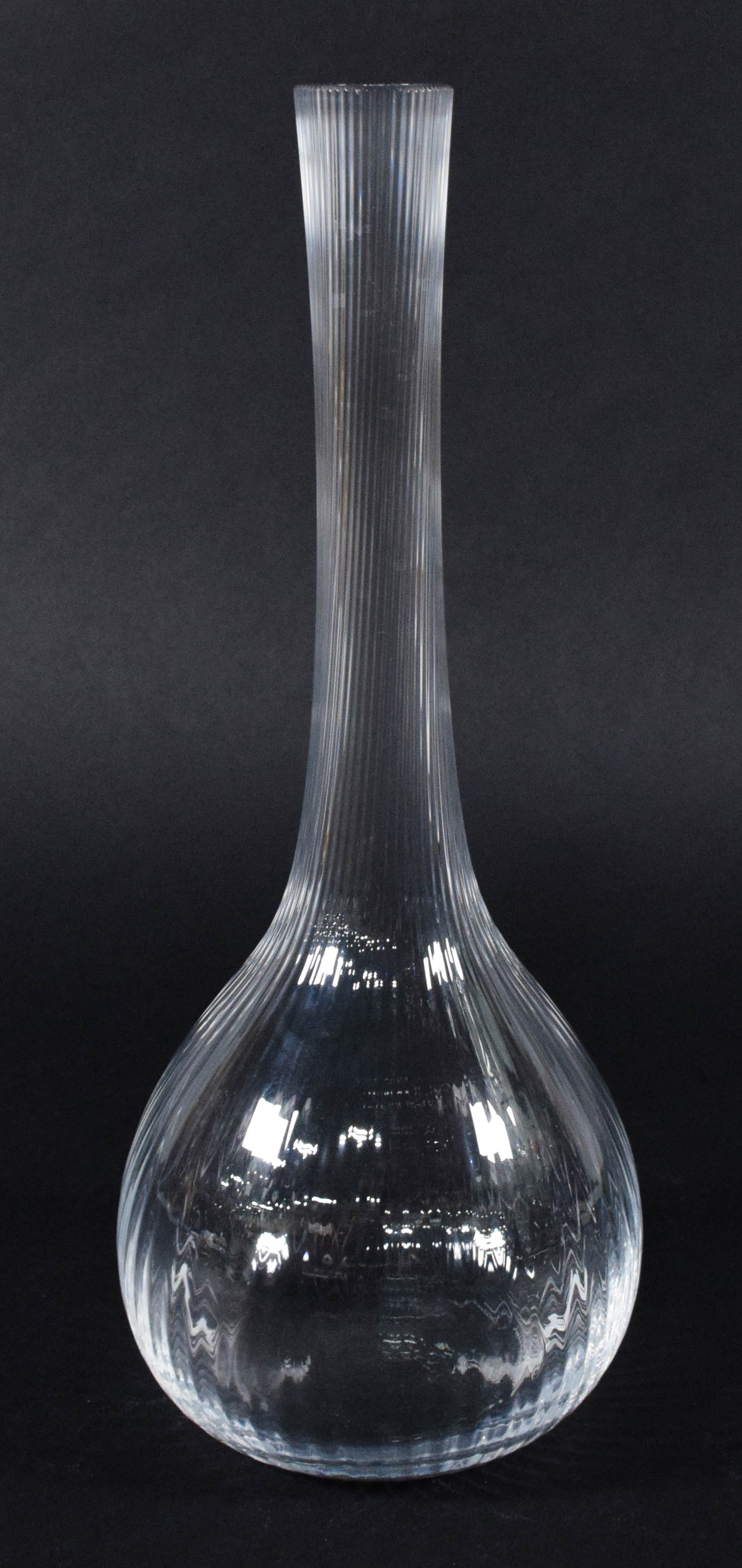 Daum France Sticks Pattern Clear Crystal Vase