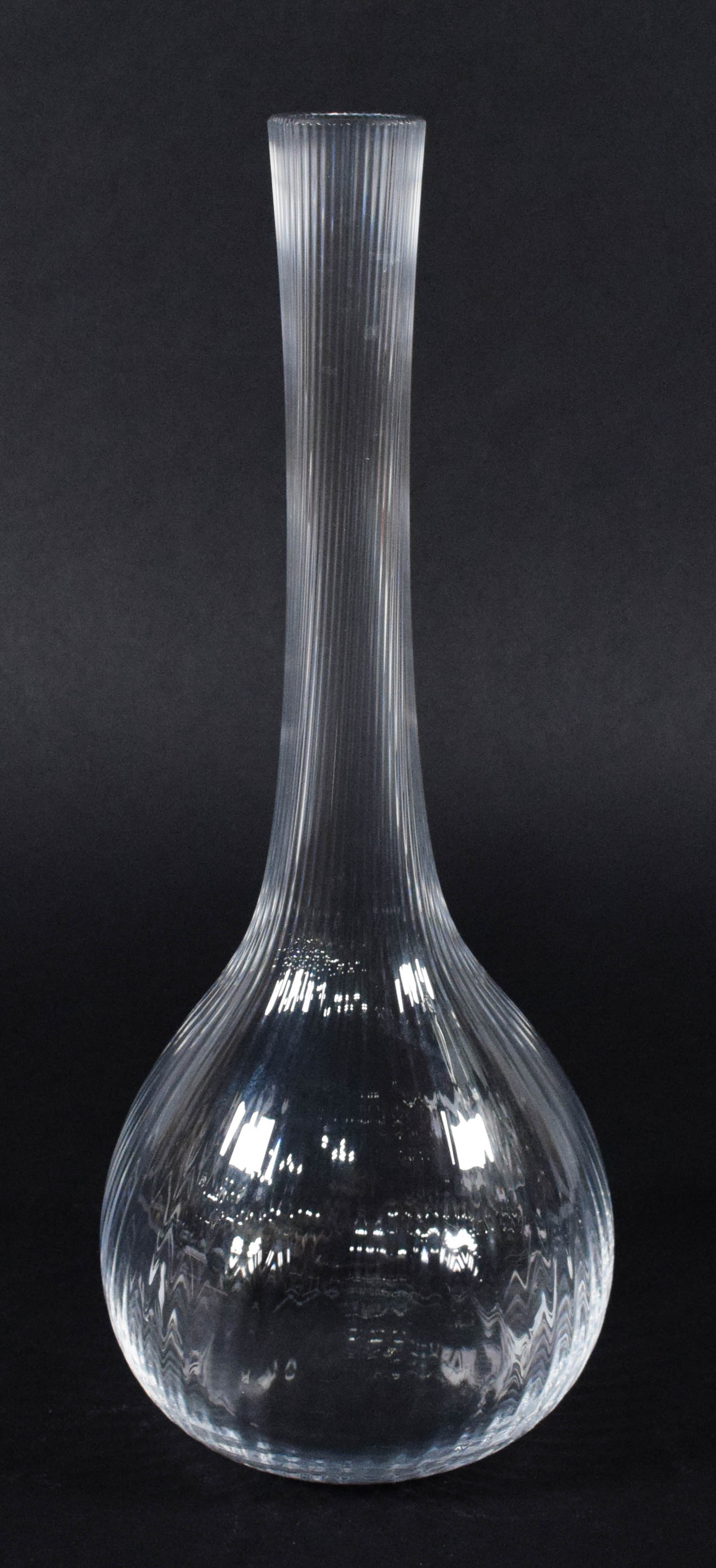 Daum France Sticks Pattern Clear Crystal Vase