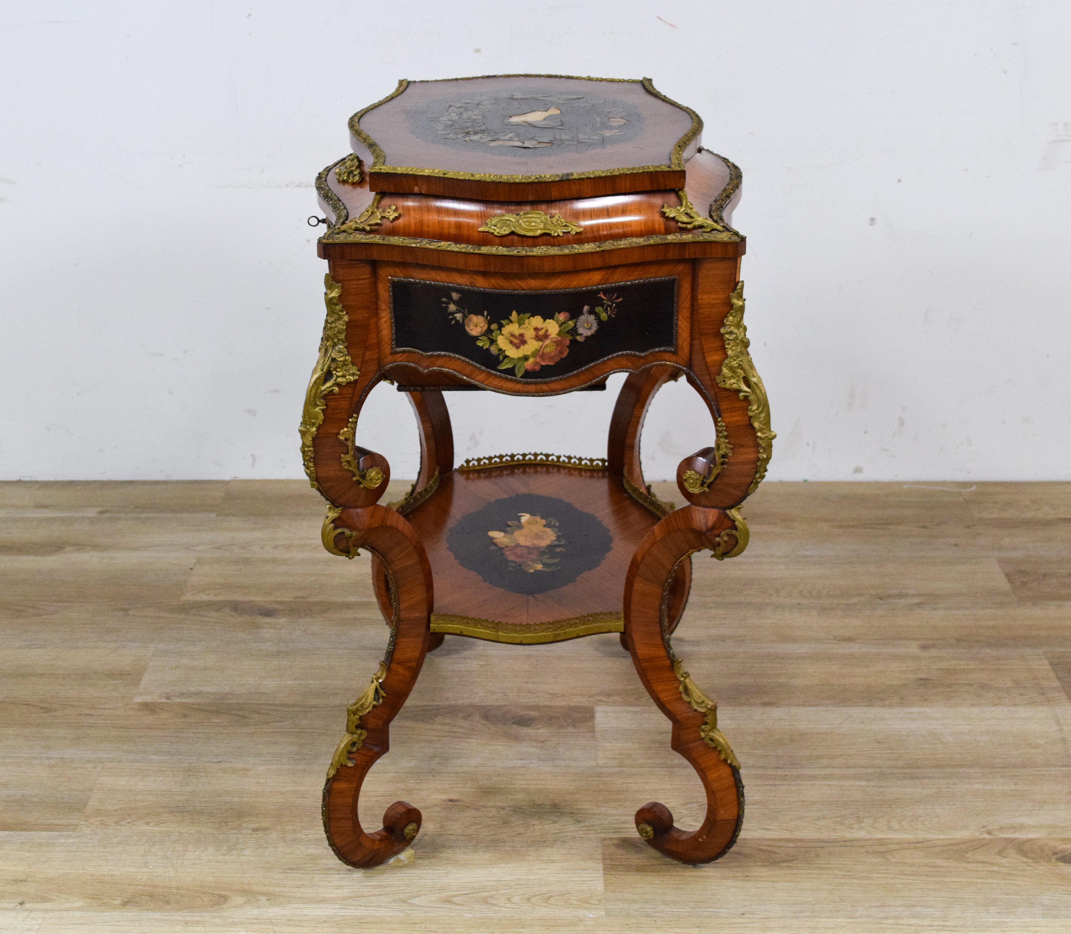 Napoleon III Style Gilt-Metal Mounted Marquetry Dressing Table
