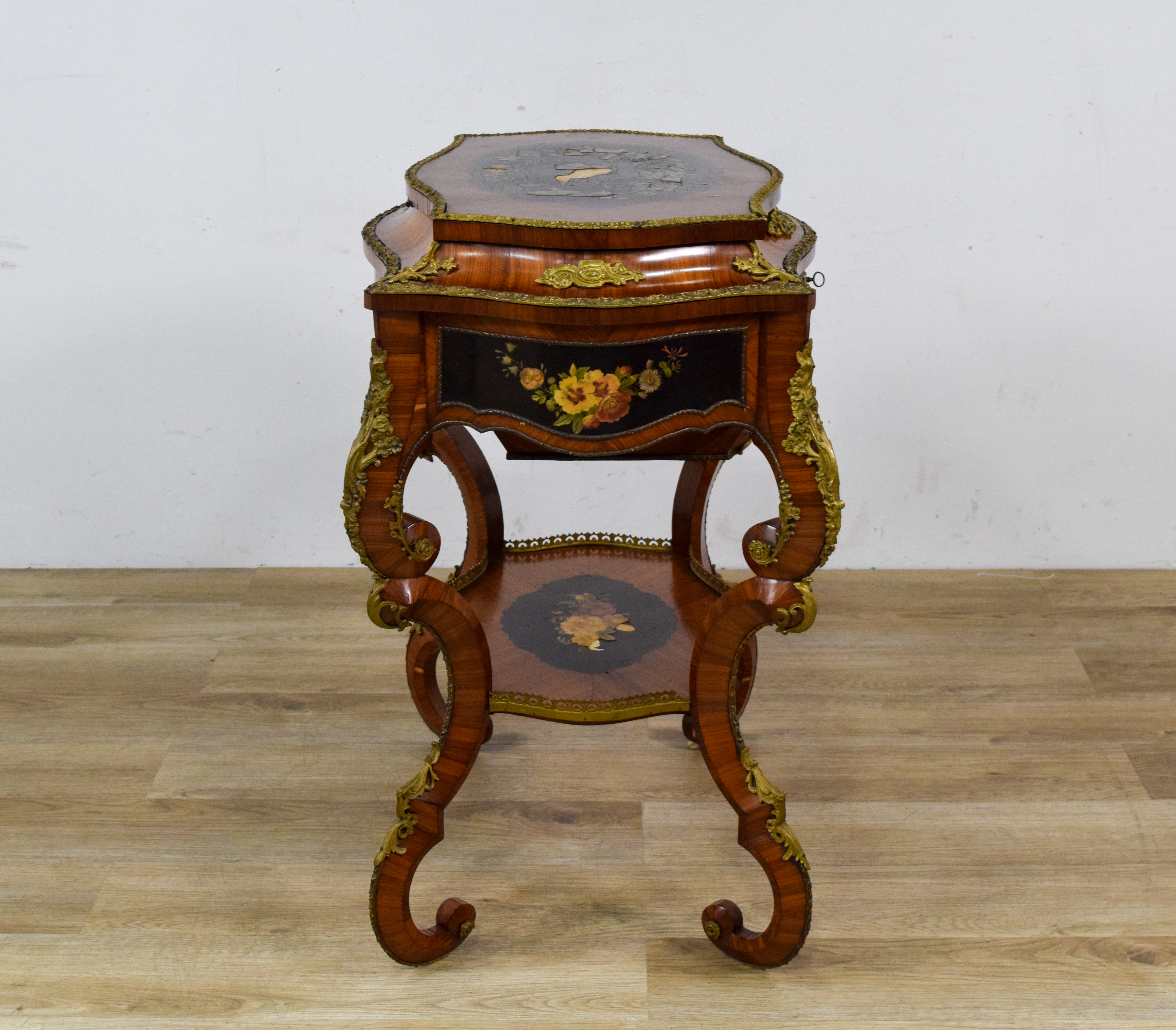 Napoleon III Style Gilt-Metal Mounted Marquetry Dressing Table