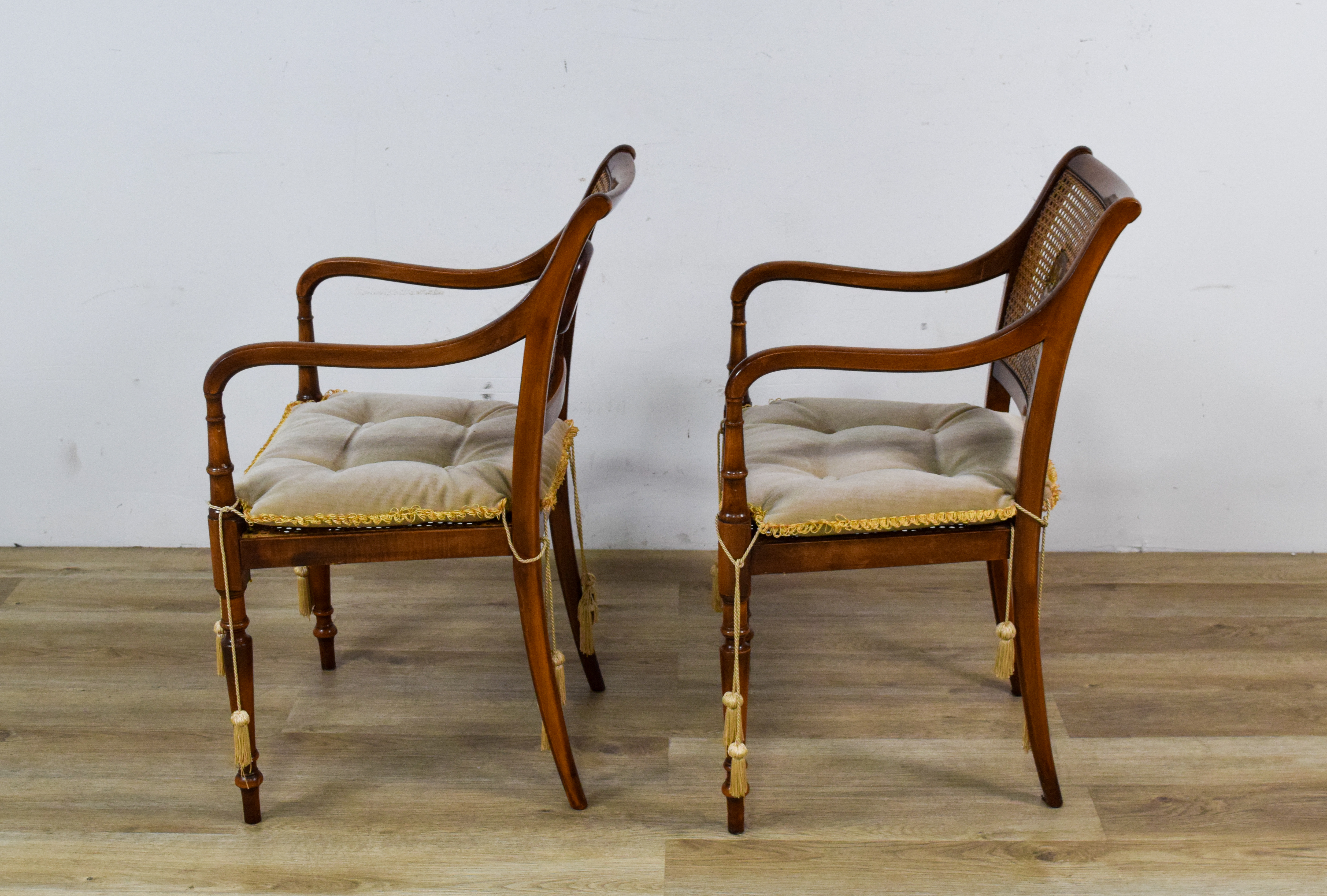 Pair of Louis XVI Style Caned Armchairs