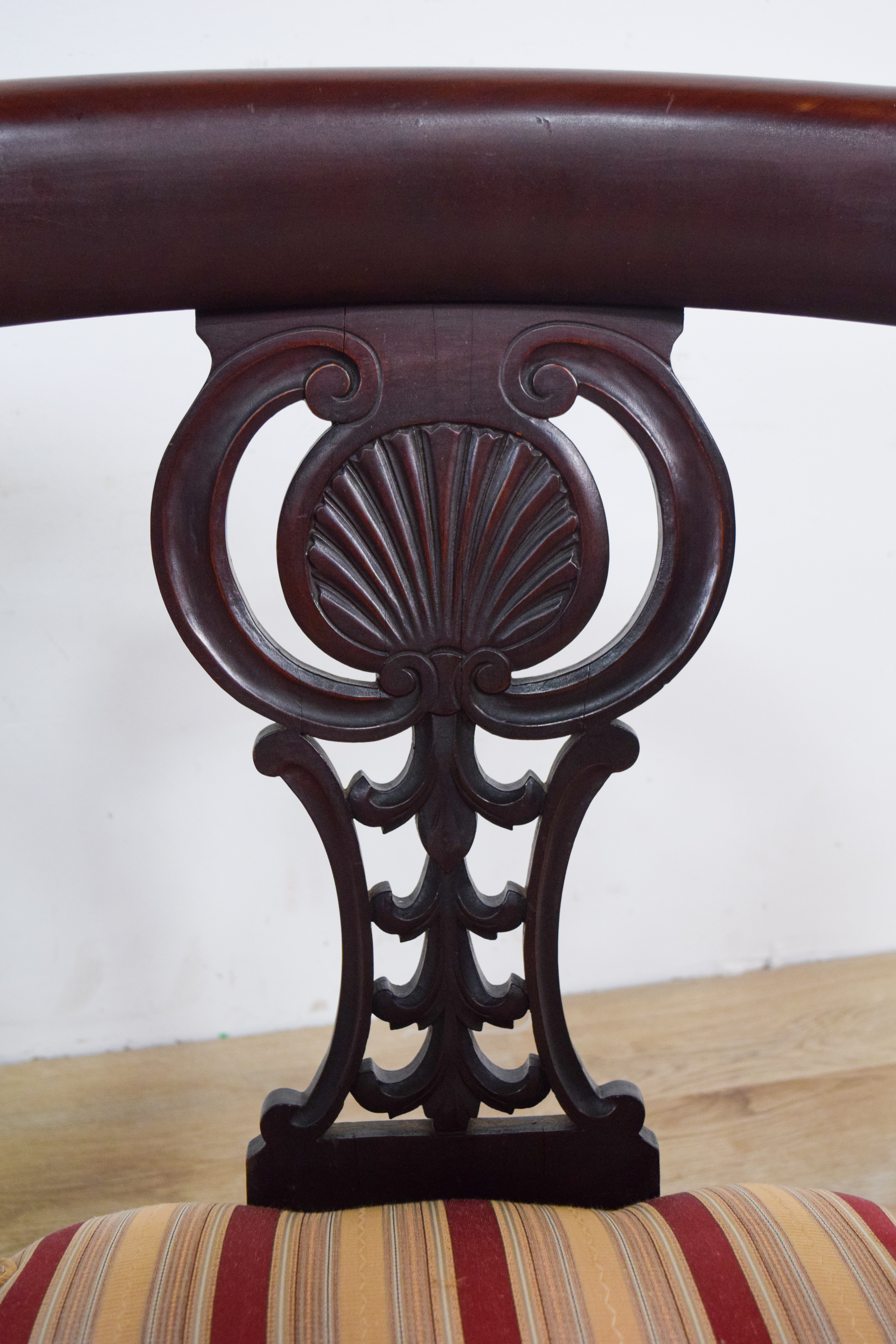 Pair of Chippendale Style Barrel-Back Tub Armchairs