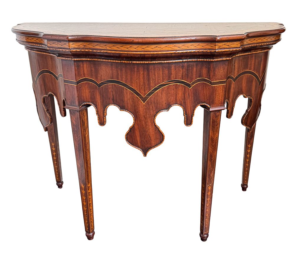 Lot 330: Alfonso Marina Consola Altamira Neoclassical Revival Demi-Lune Console Table