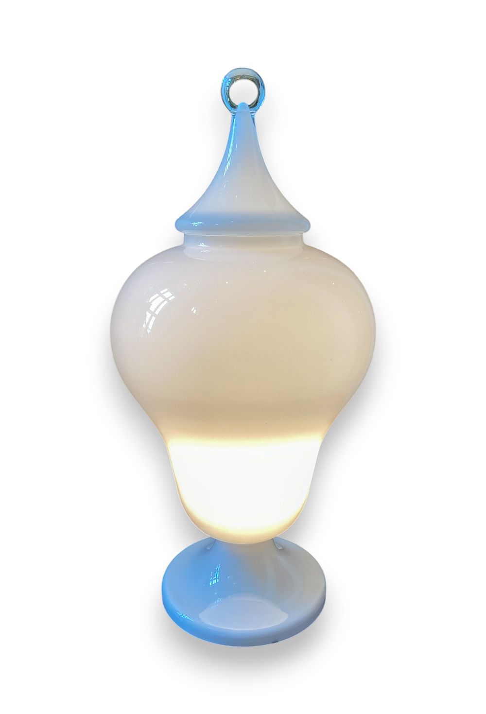 Lot 350: Global Views Lighted Bombe Glass Urn Table Lamp