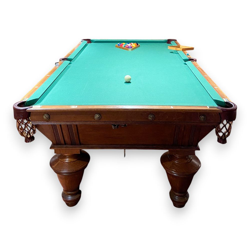Lot 356: Brunswick Balke Collender Co. Monarch Model Billiard Table and Accessories