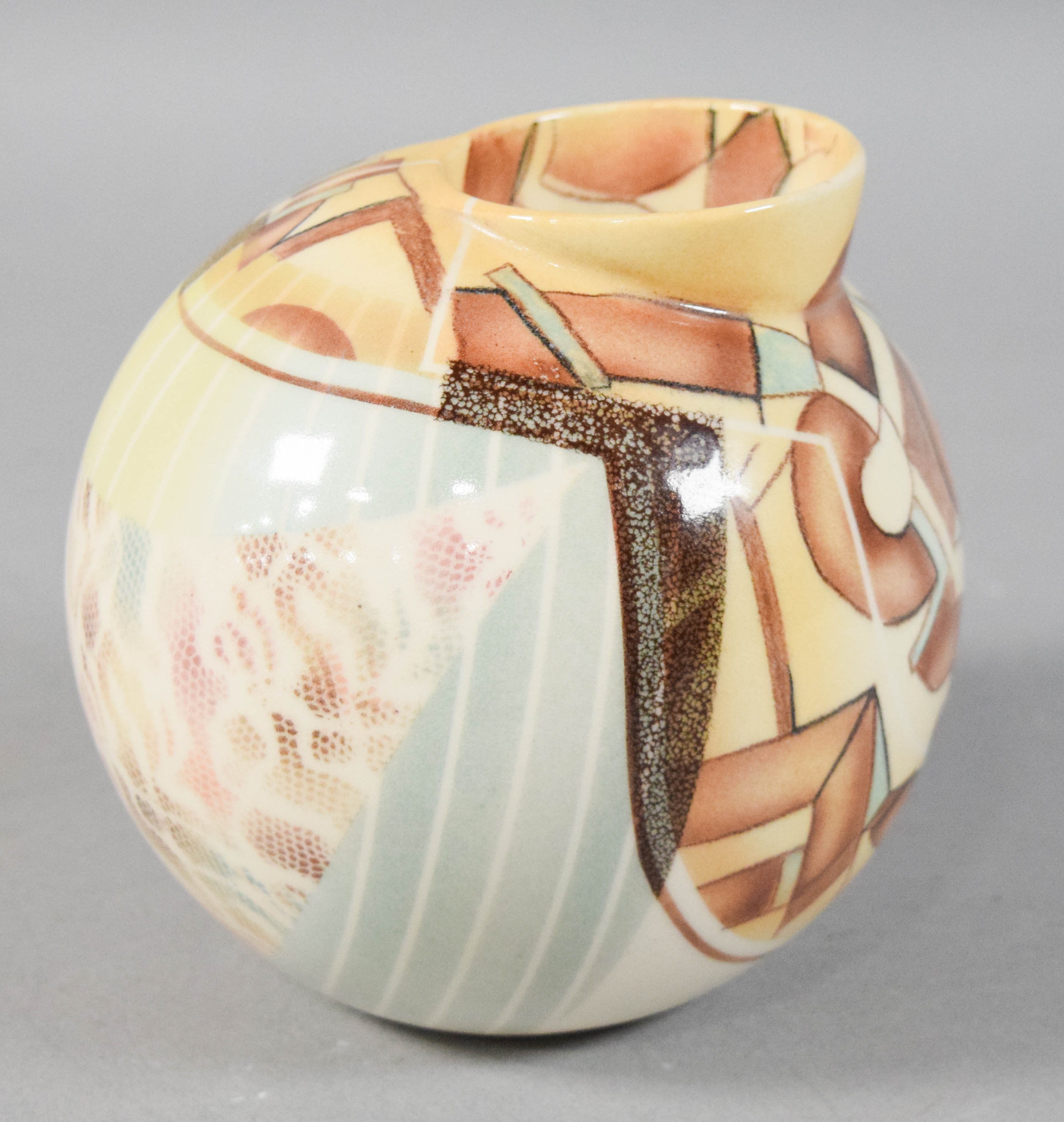 Studio Pottery Asymmetric Globe Vessel