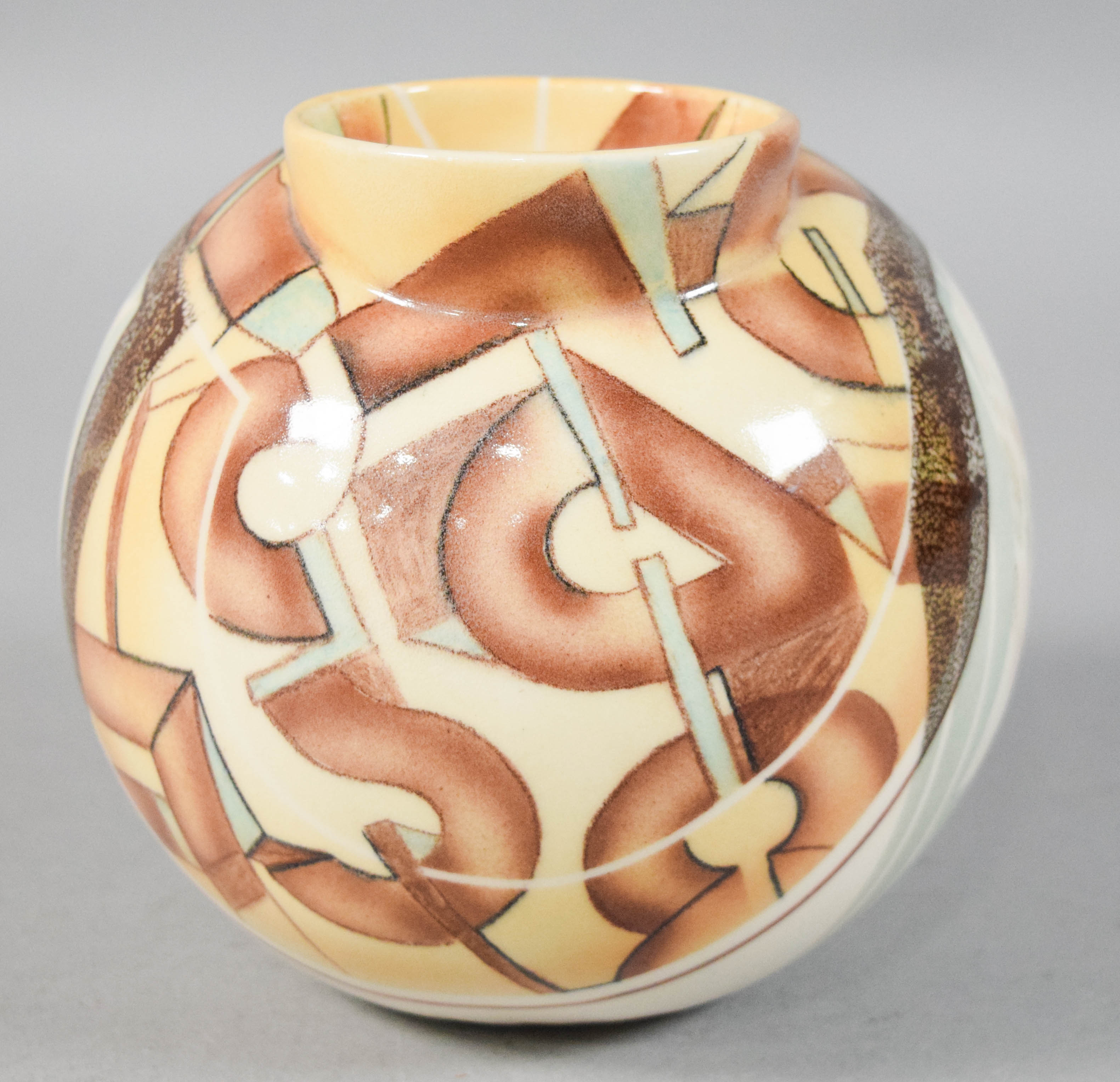 Studio Pottery Asymmetric Globe Vessel