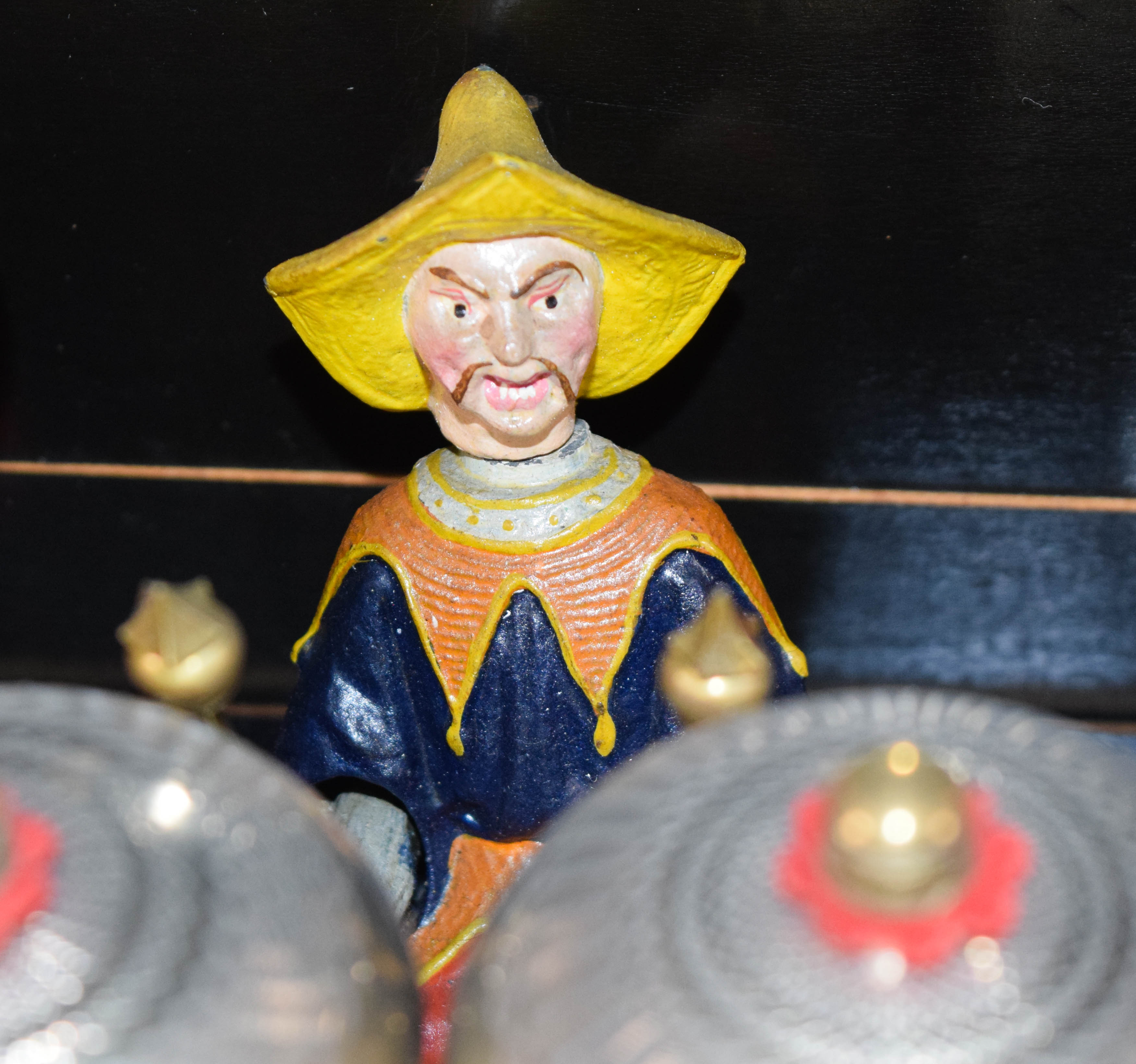 Antique Cylinder Music Box with Three-Figure Automaton