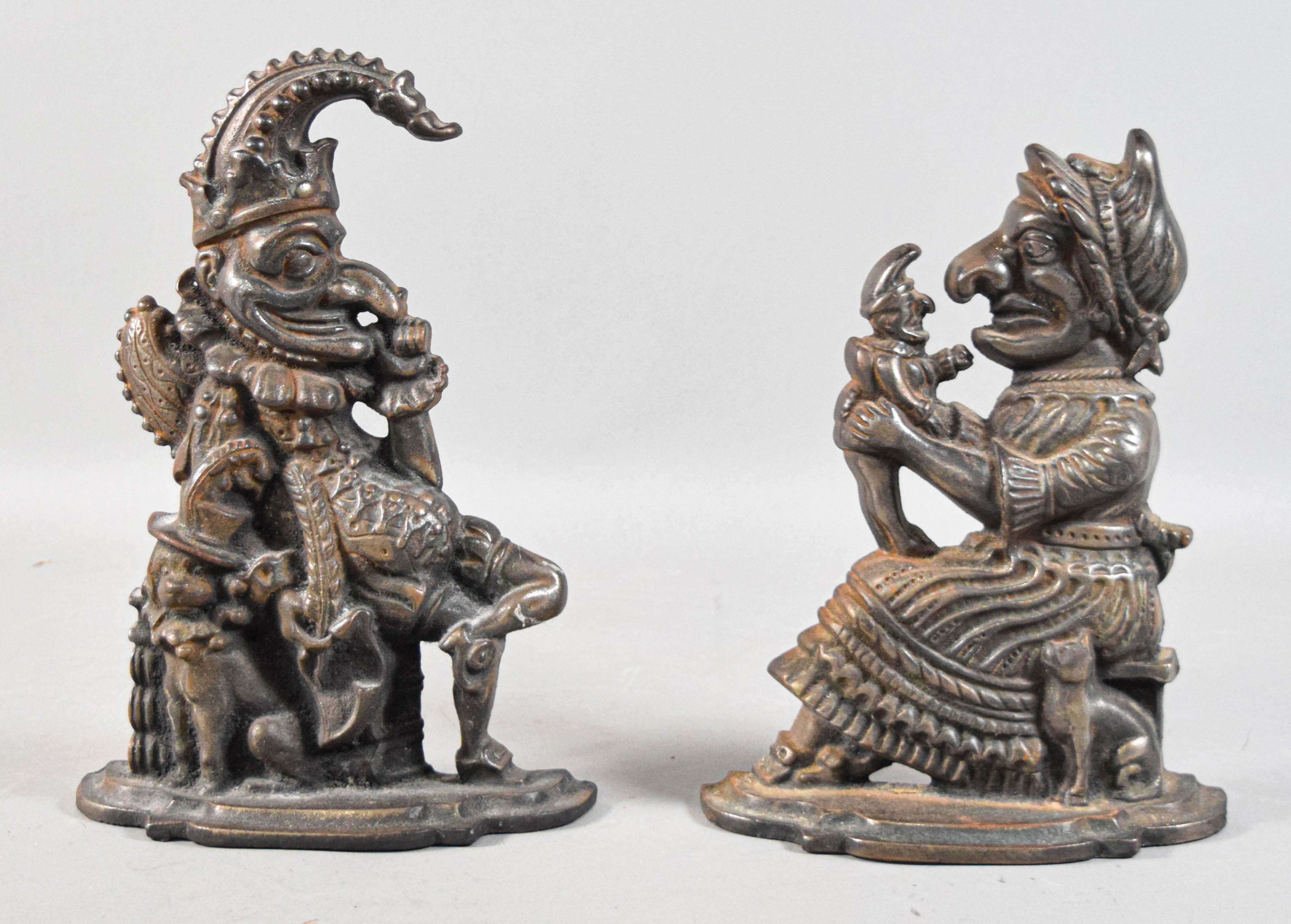 Pair of Cast Iron Punch and Judy Doorstops