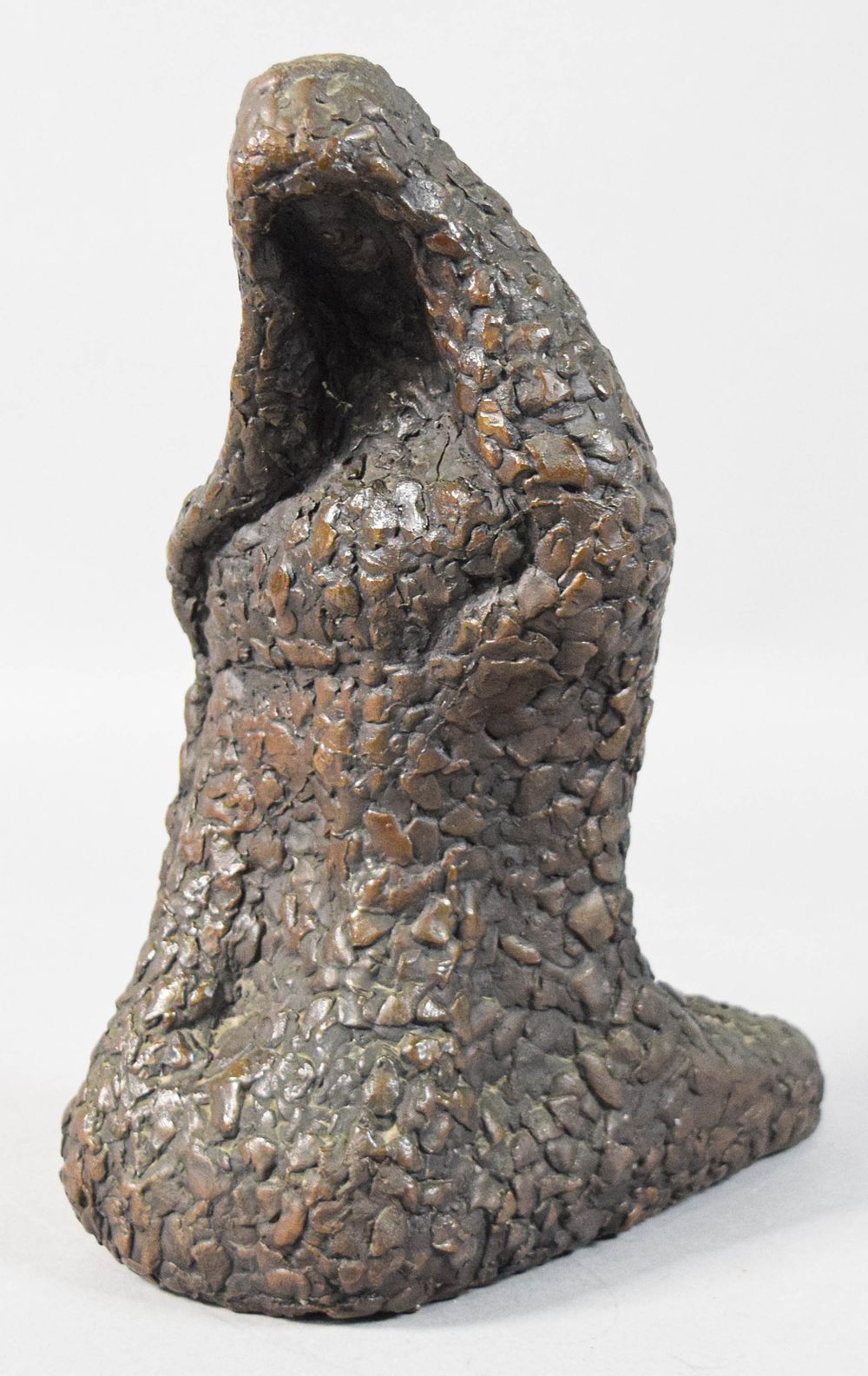 Lot 238: Modernist Bronze Sculpture of a Hooded Figure, 1978