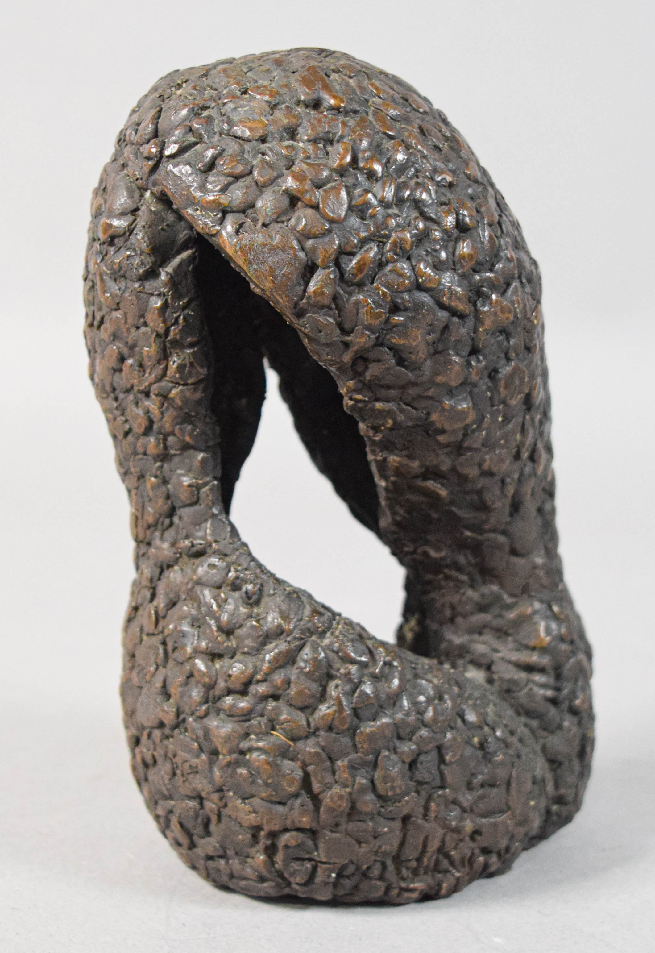 Pair of Modernist Bronze Biomorphic Sculptures