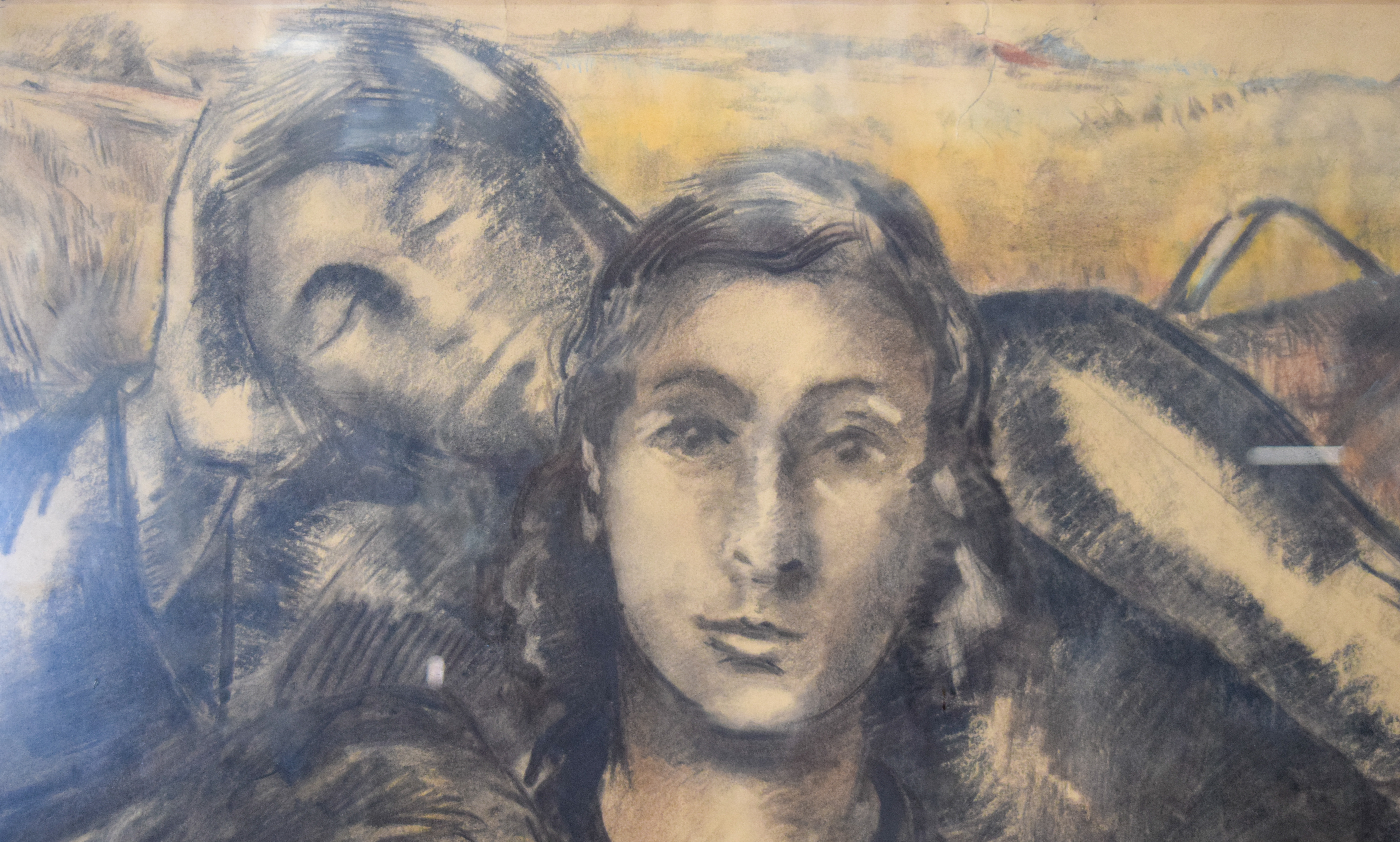 Mixed Media on Paper Mother and Children