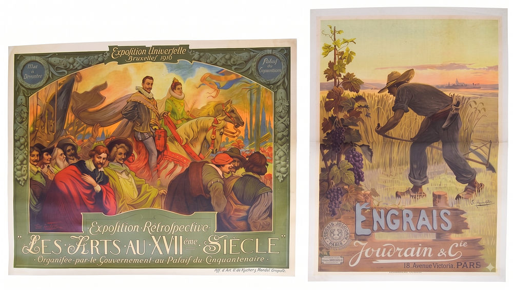 Lot 280: Two Vintage Lithographic Posters, Florimond van Acker and Hugo d'Alési