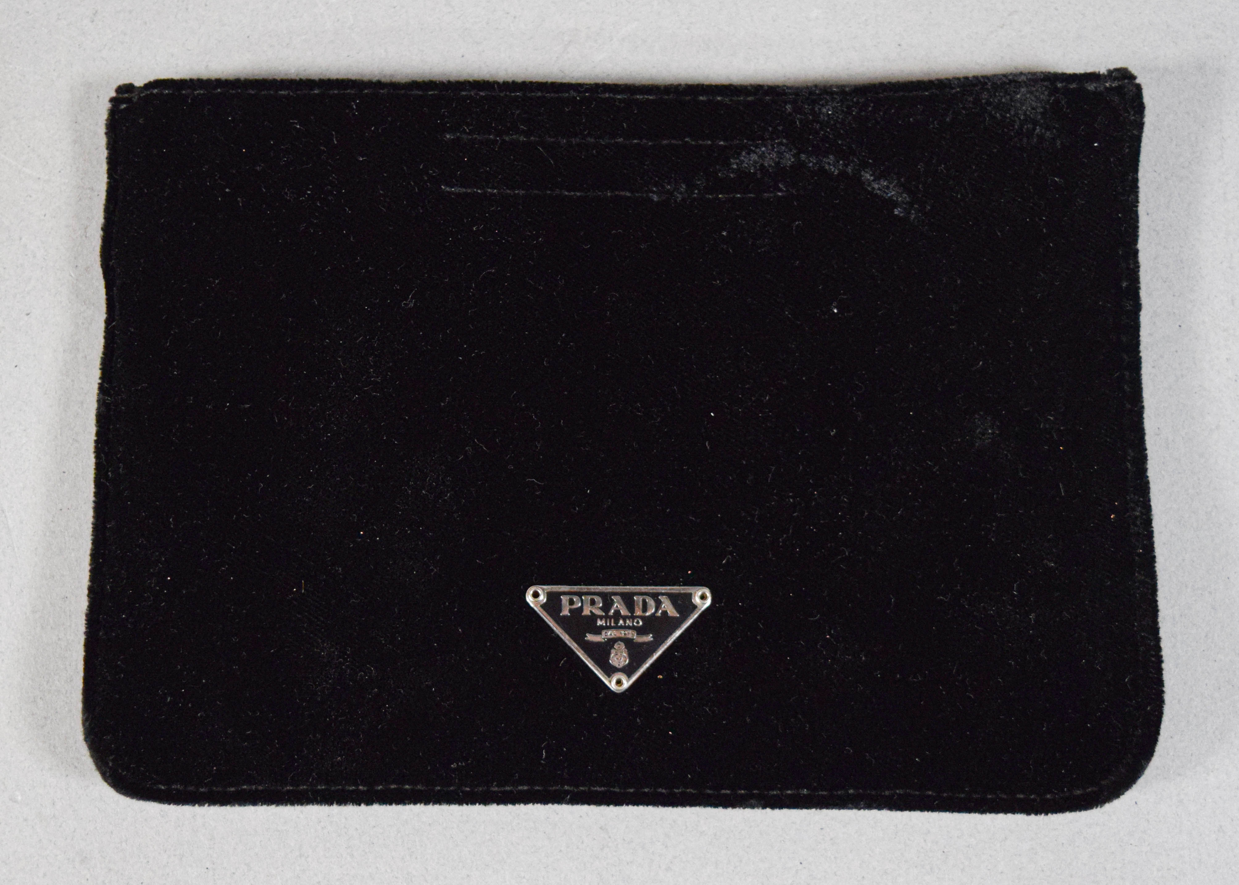 Prada Black Velvet Pouch with Authenticity Card
