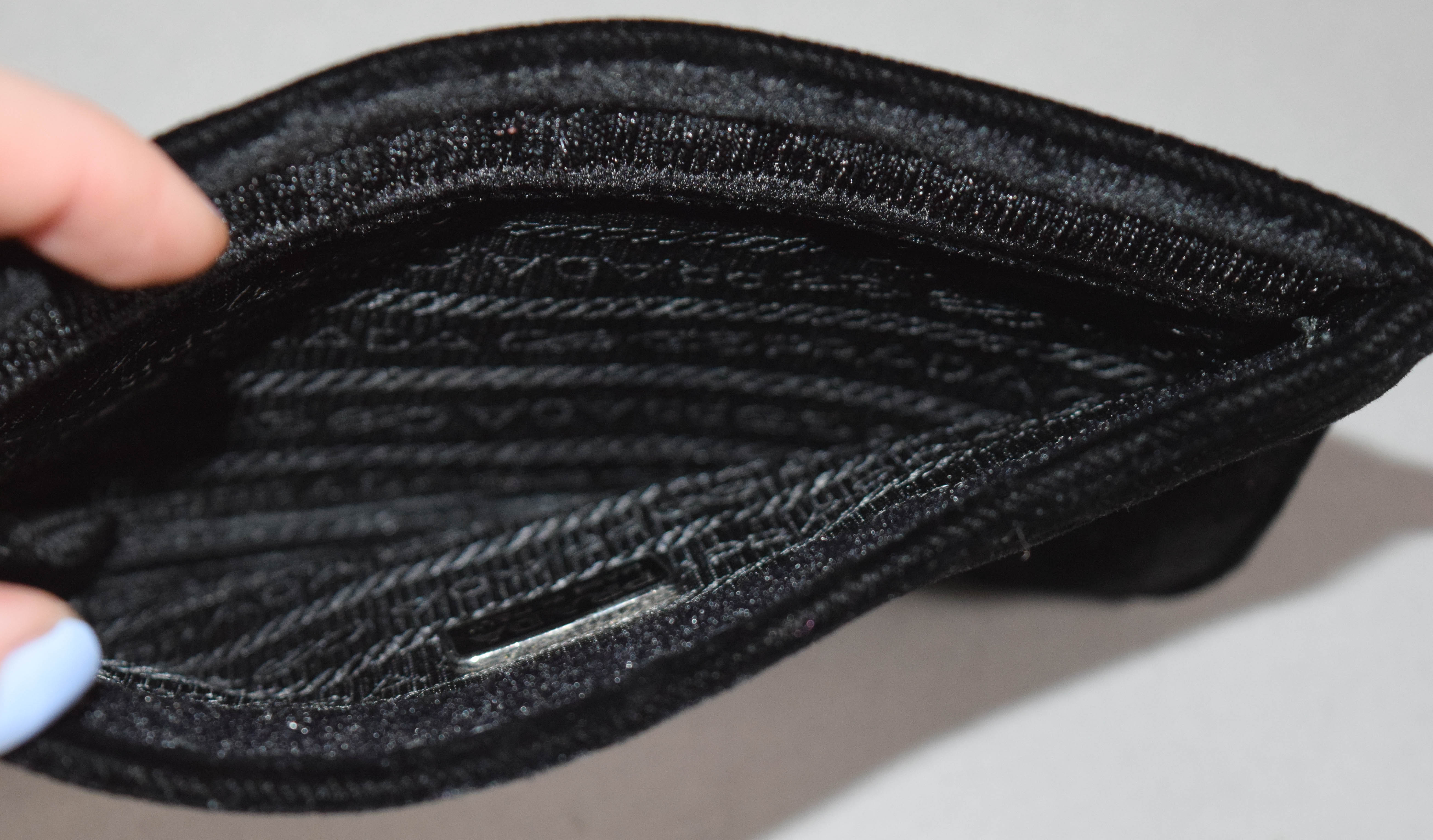 Prada Black Velvet Pouch with Authenticity Card
