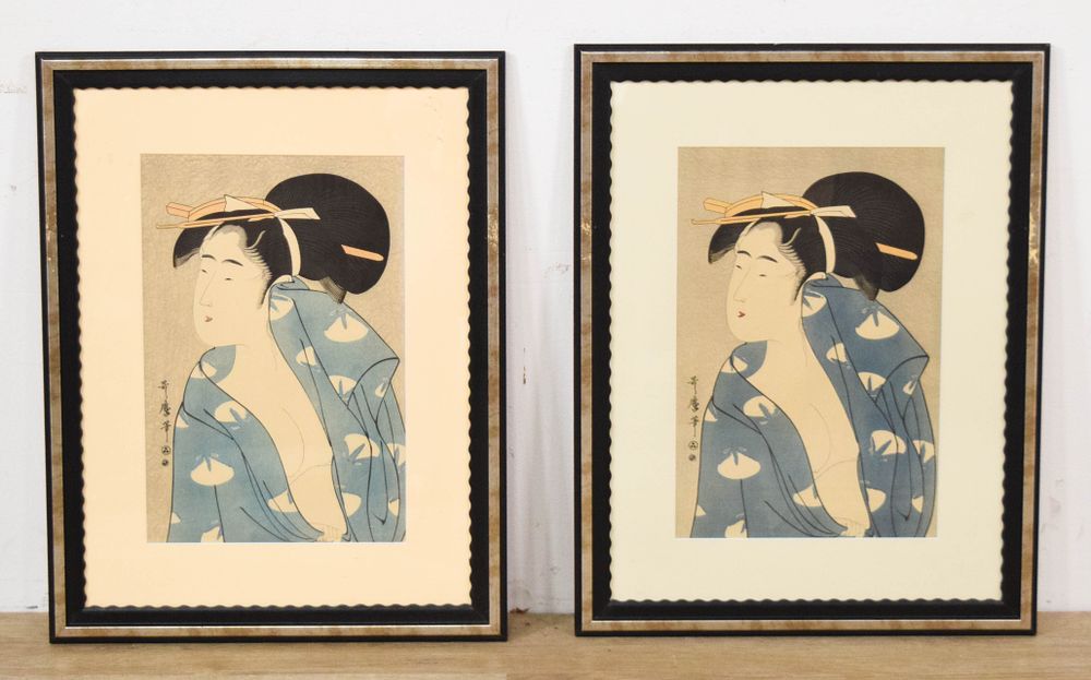 Lot 334: Pair of Japanese Woodblock Prints After Kitagawa Utamaro