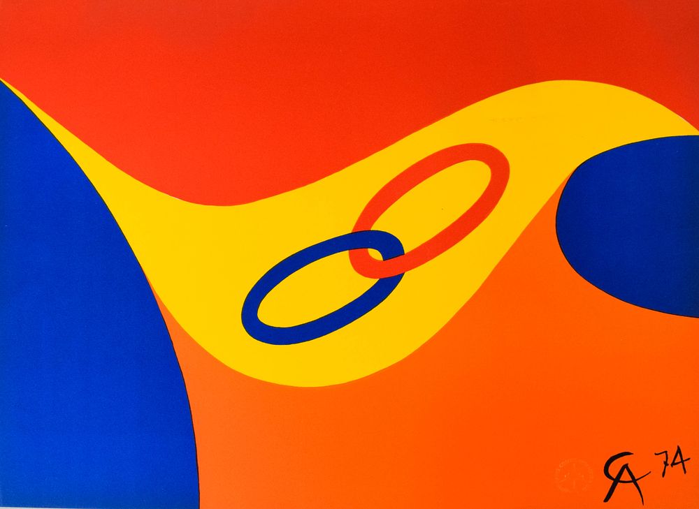 Lot 307: Alexander Calder Style Lithograph Friendship