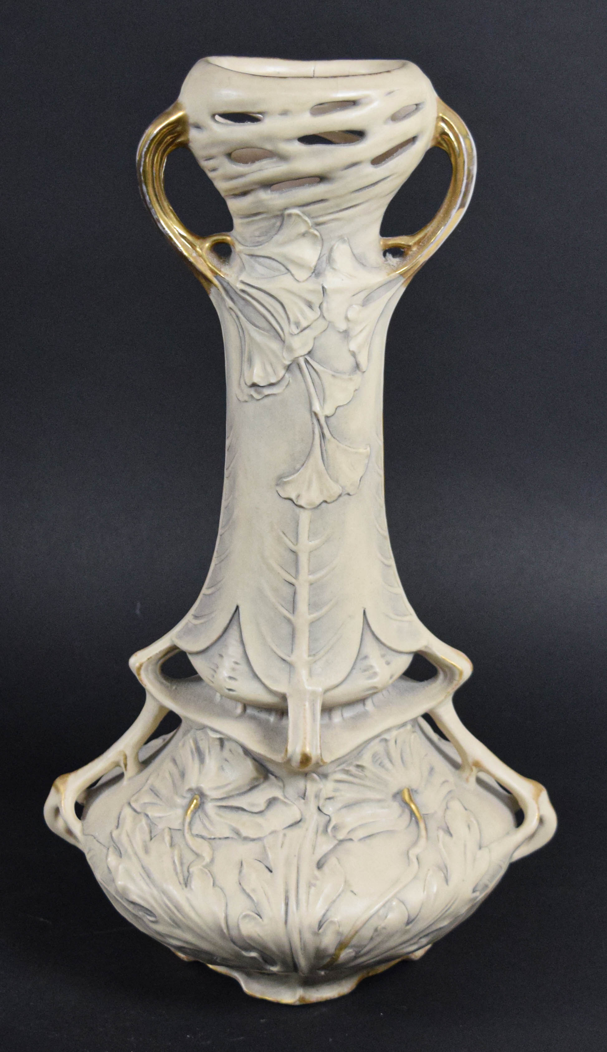 Royal Dux Bohemia Art Nouveau Porcelain Poppy Vase